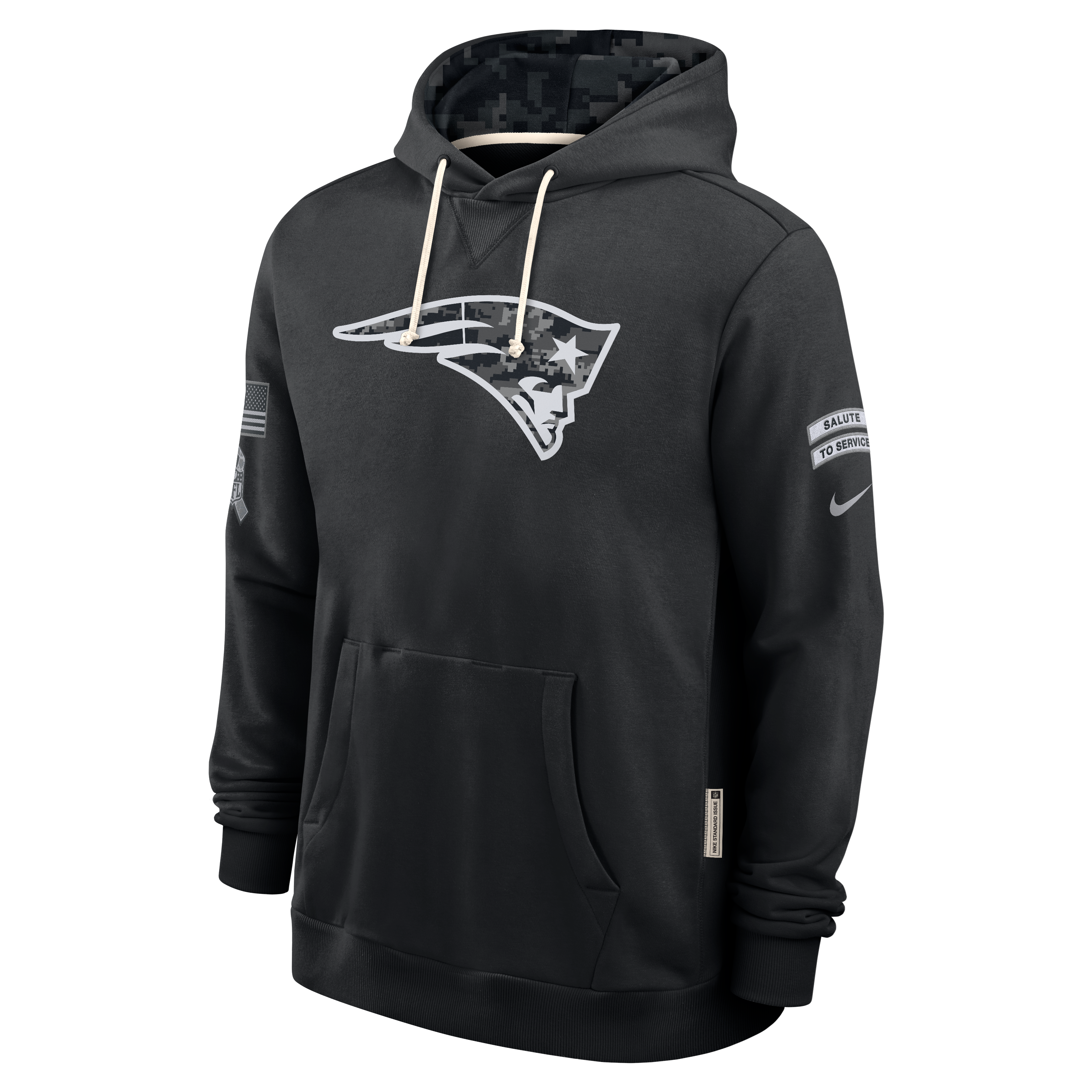 Sweat à capuche Nike noir pour homme New England Patriots 2026 Salute to Service Sideline Dri-FIT