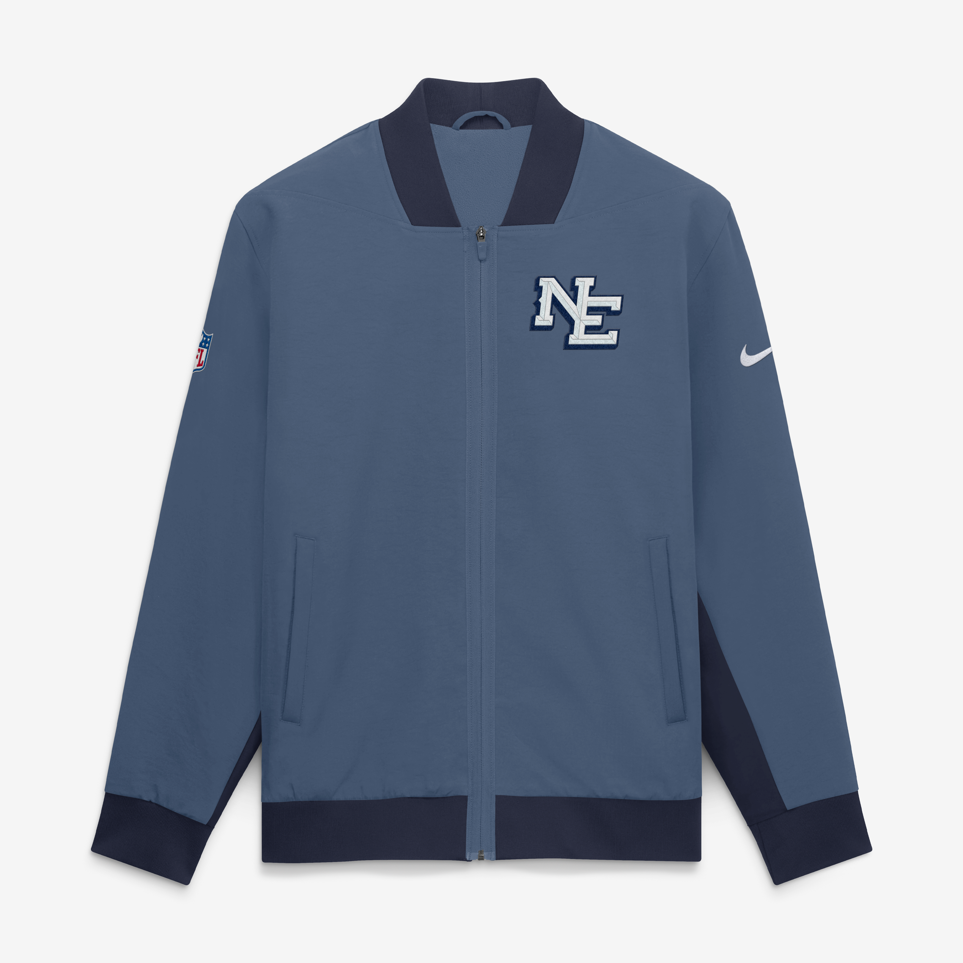 Veste bomber Nike bleue pour homme, collection Rivalries des New England Patriots