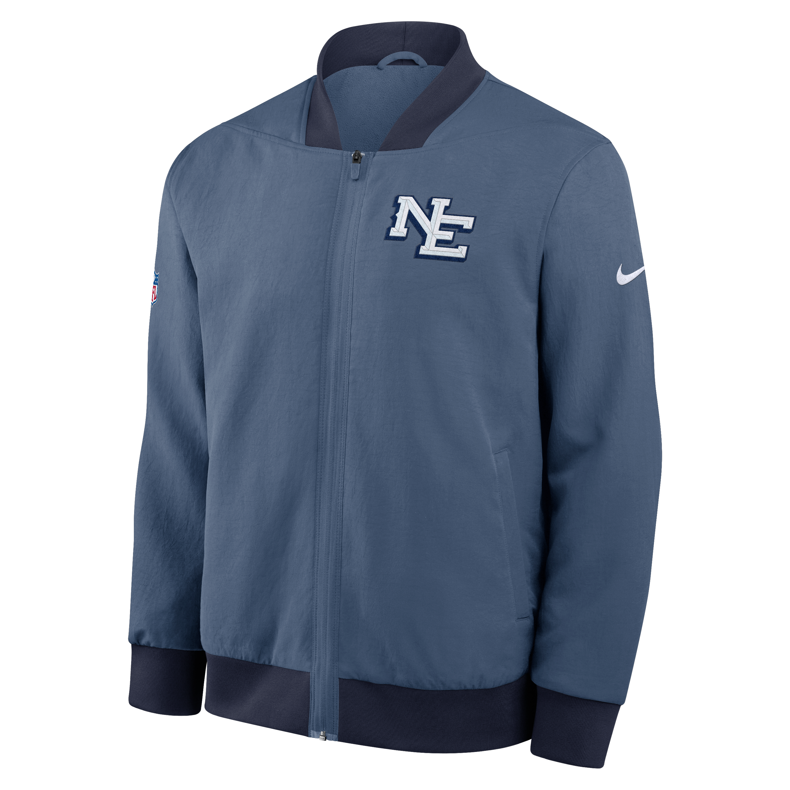 Veste bomber Nike bleue pour homme, collection Rivalries des New England Patriots