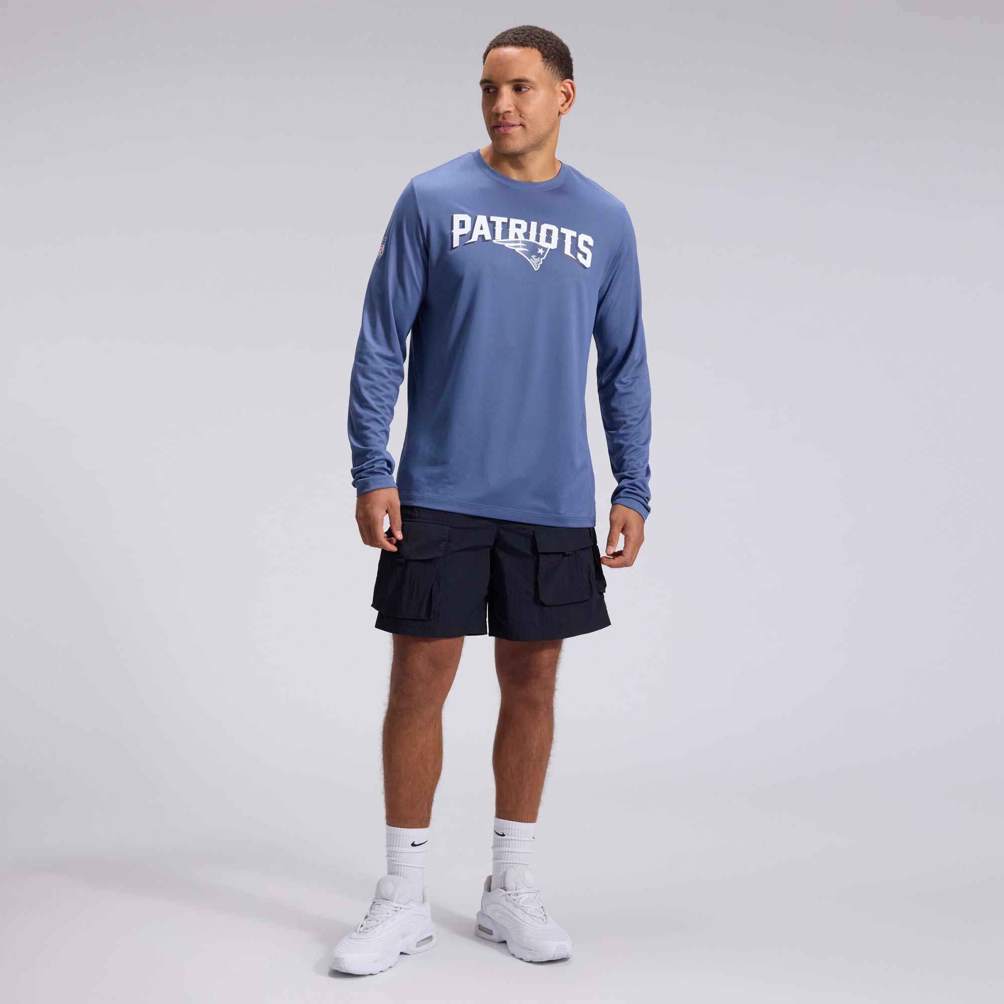 Men's Nike  Blue New England Patriots Rivalries Collection Sideline Legend Long Sleeve T-Shirt
