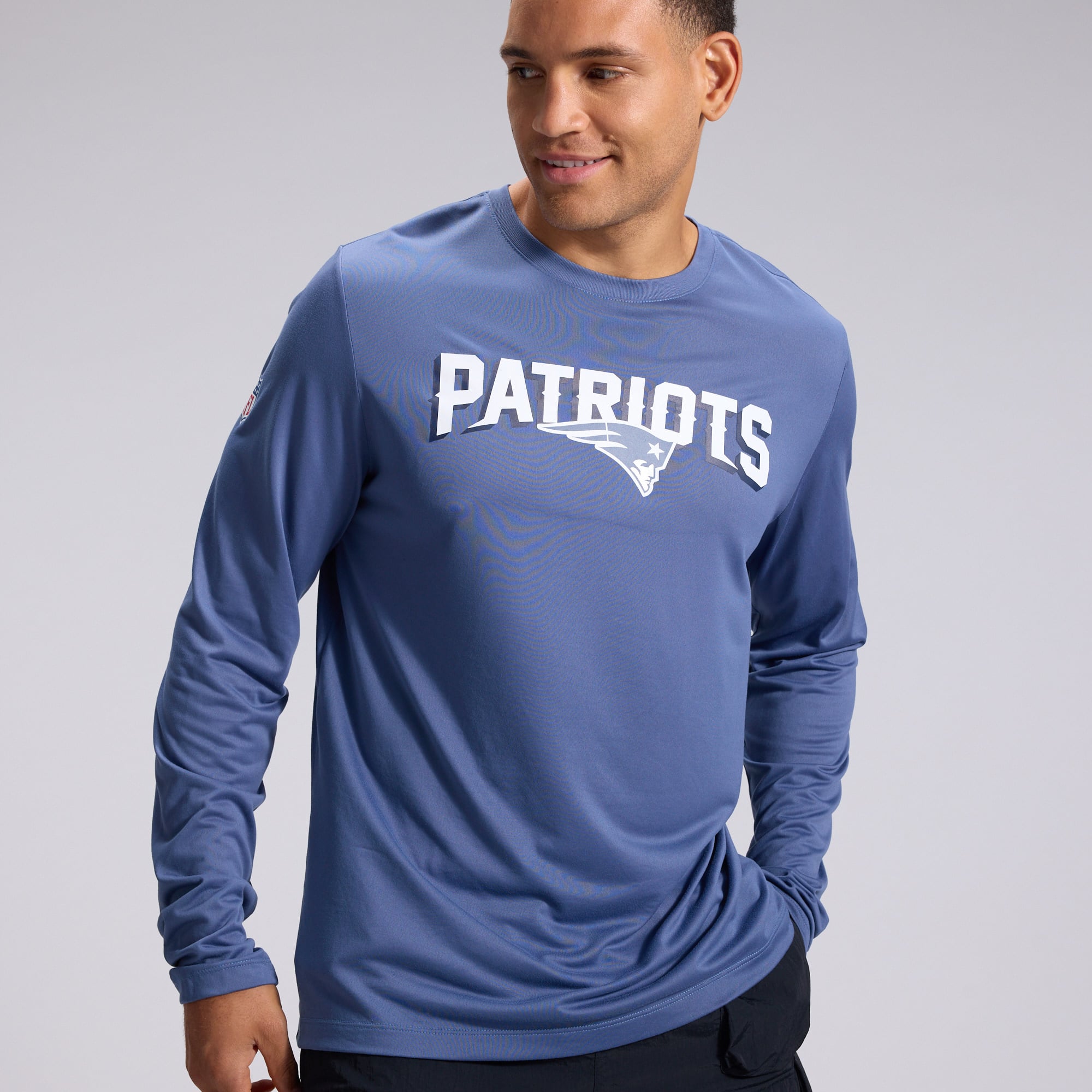 Men's Nike  Blue New England Patriots Rivalries Collection Sideline Legend Long Sleeve T-Shirt