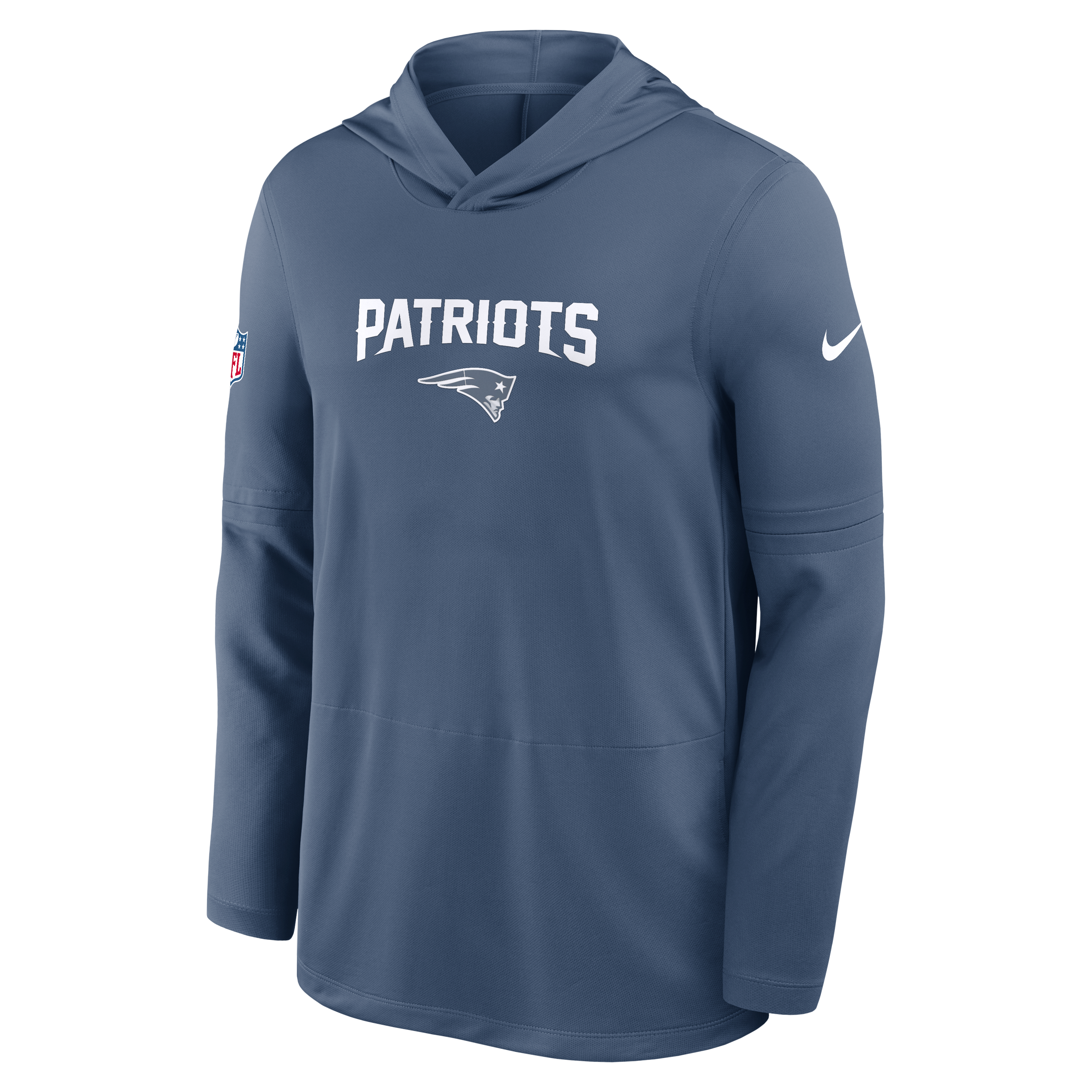 Men's Nike Blue New England Patriots Rivalries Collection Sideline Lightweight Hooded Long Sleeve Top