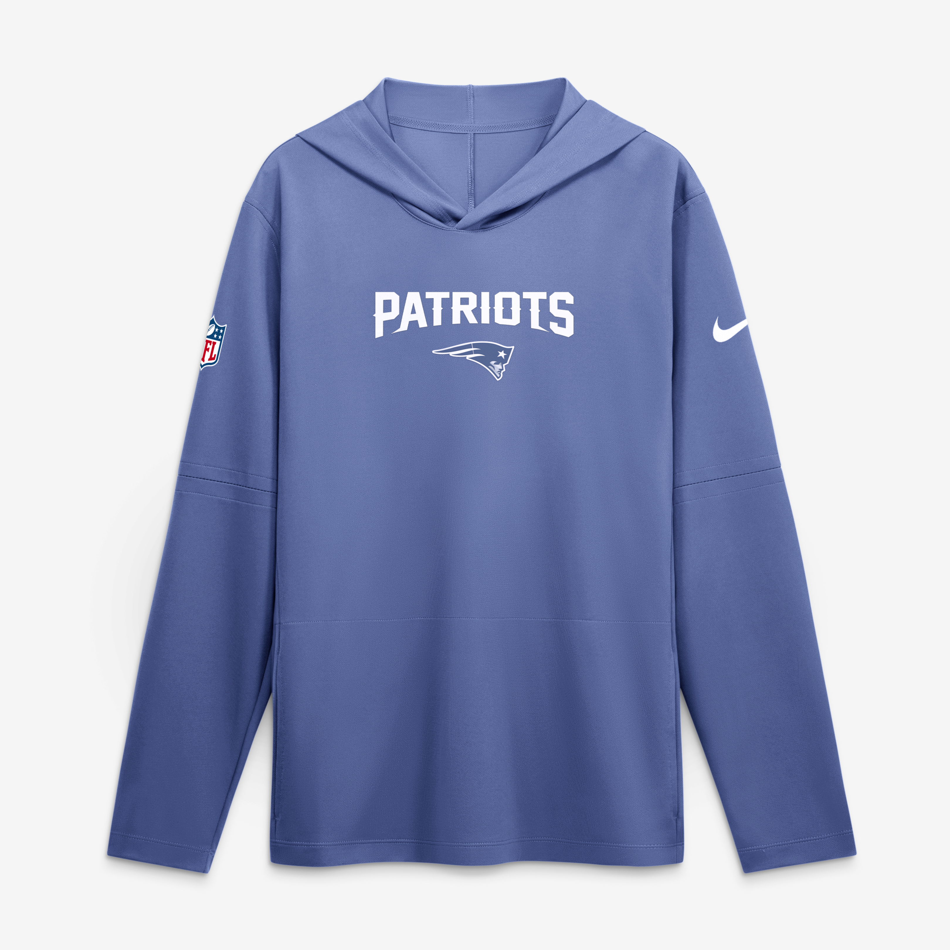 Men's Nike  Blue New England Patriots Rivalries Collection Sideline Lightweight Hooded Long Sleeve Top