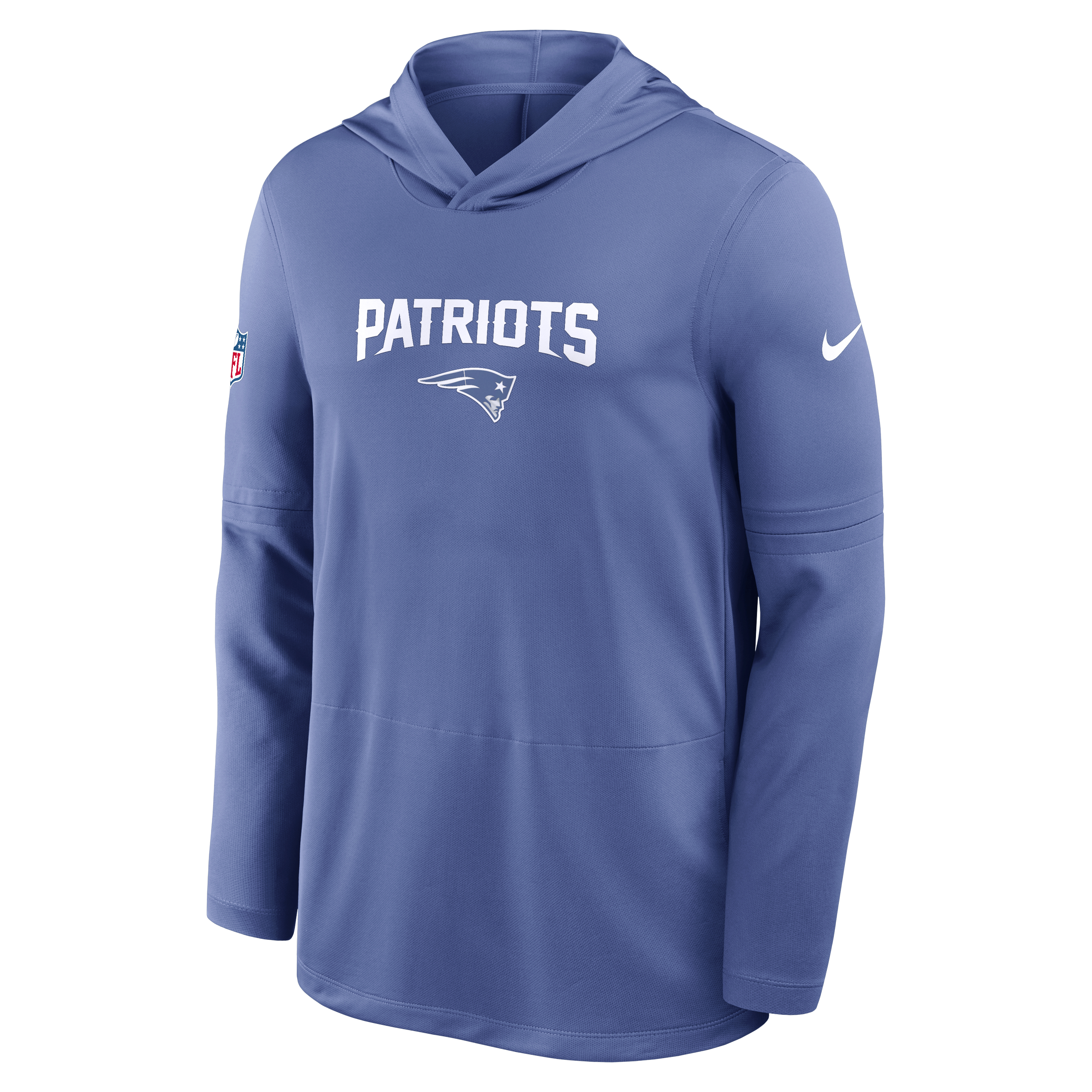 Men's Nike  Blue New England Patriots Rivalries Collection Sideline Lightweight Hooded Long Sleeve Top