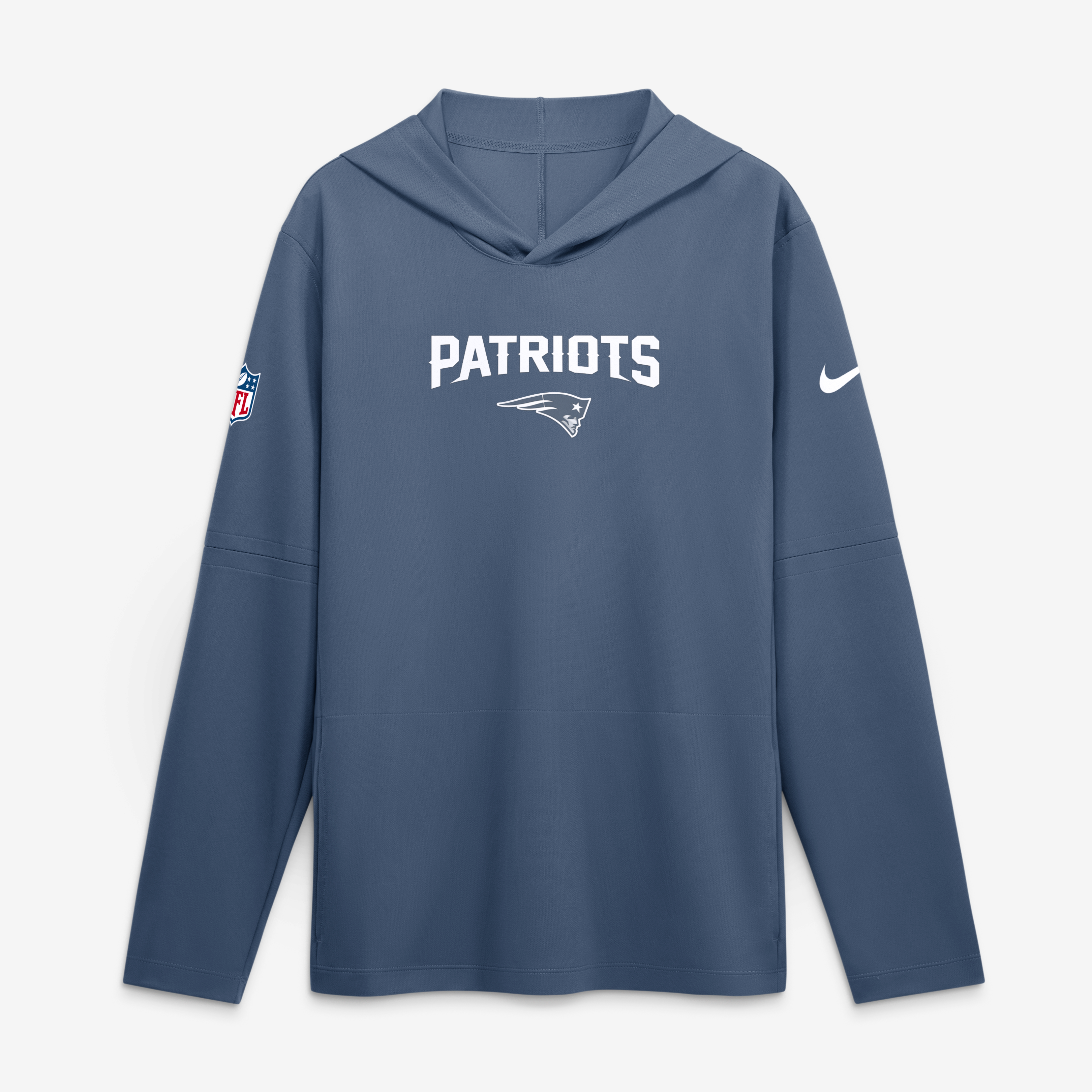 Men's Nike Blue New England Patriots Rivalries Collection Sideline Lightweight Hooded Long Sleeve Top