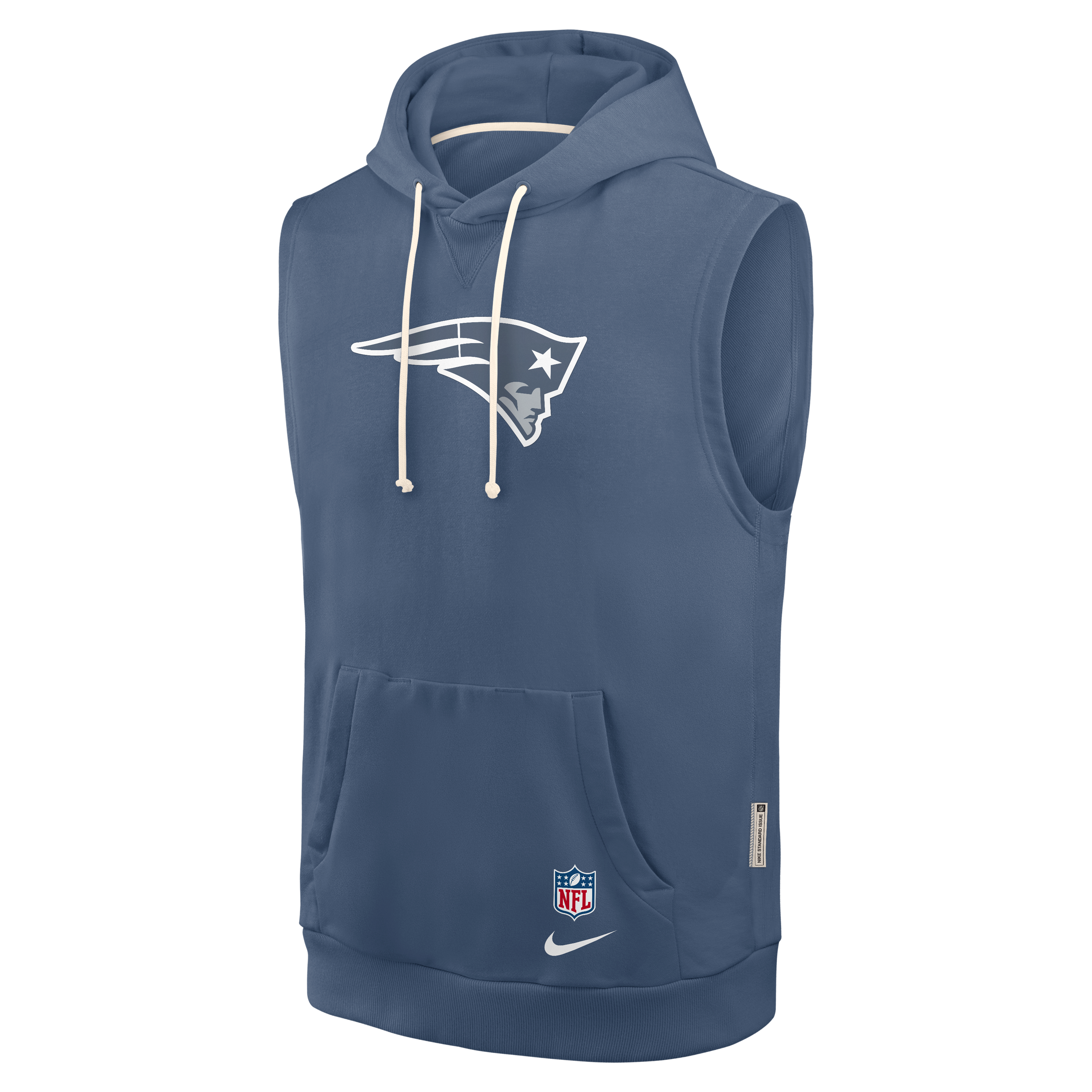 Men's Nike Blue New England Patriots Rivalries Collection Sideline Sleeveless Fleece Hoodie