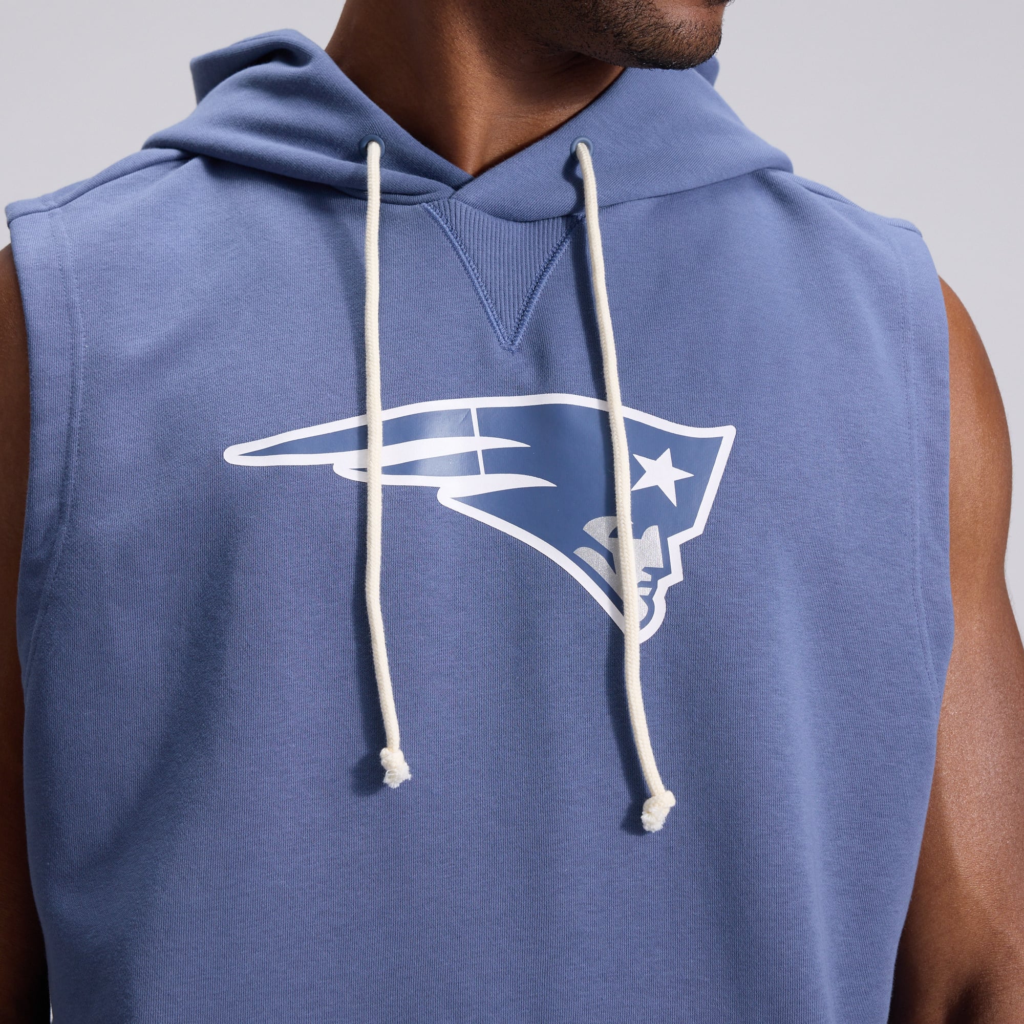 Men's Nike Blue New England Patriots Rivalries Collection Sideline Sleeveless Fleece Hoodie