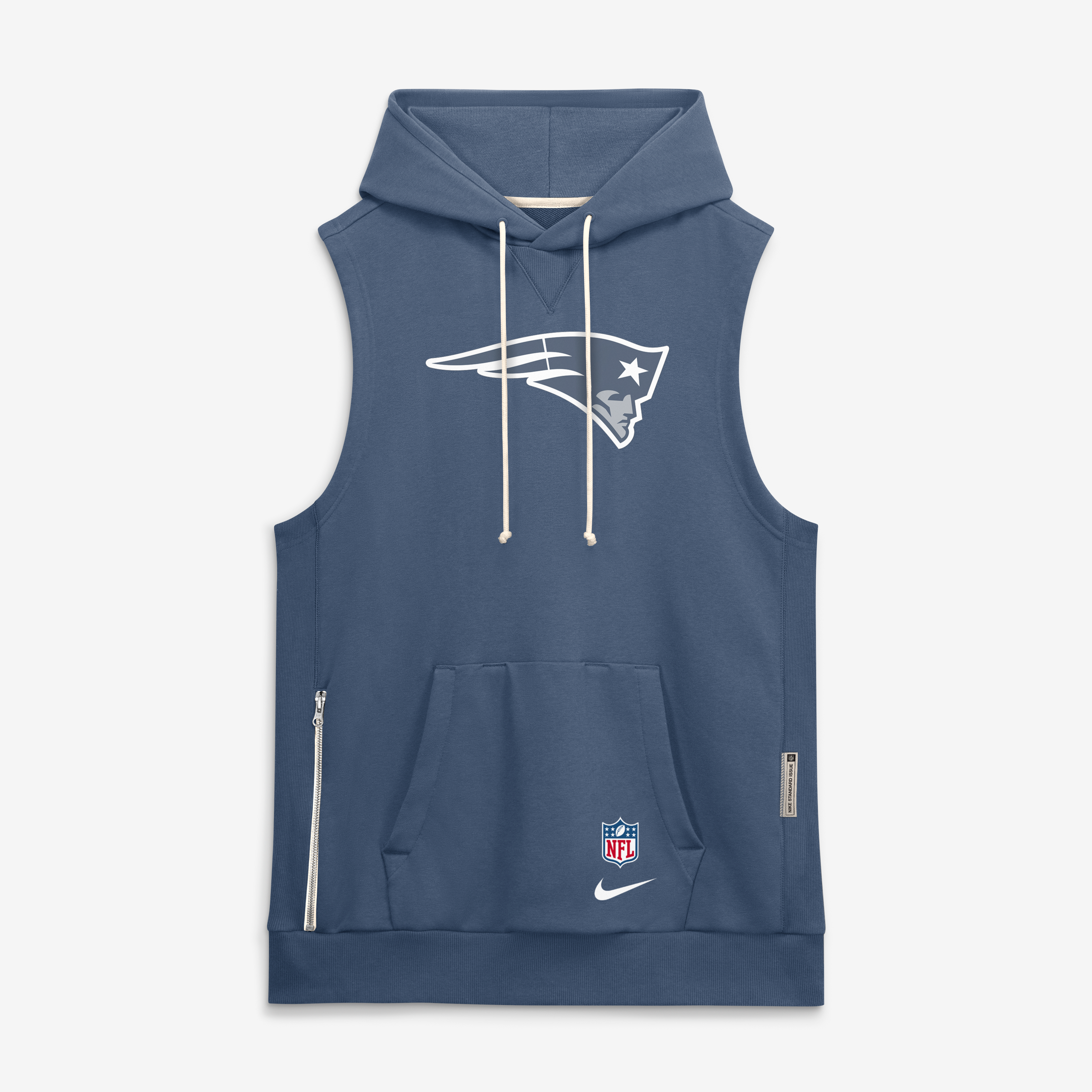 Sweat à capuche sans manches en polaire Nike bleu New England Patriots Rivalries Collection Sideline pour homme