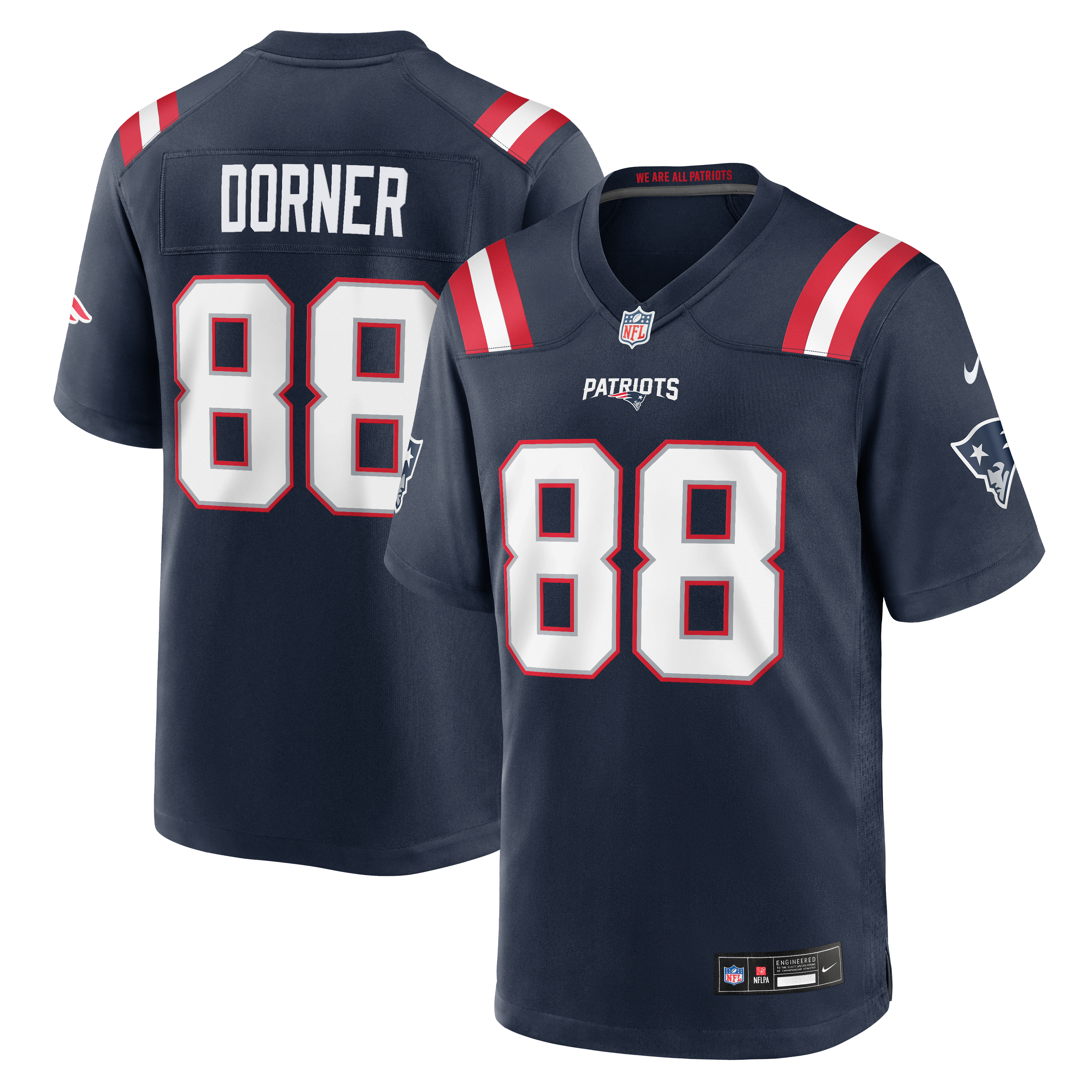 Men's Nike Cameron Dorner Navy New England Patriots Team Game Jersey