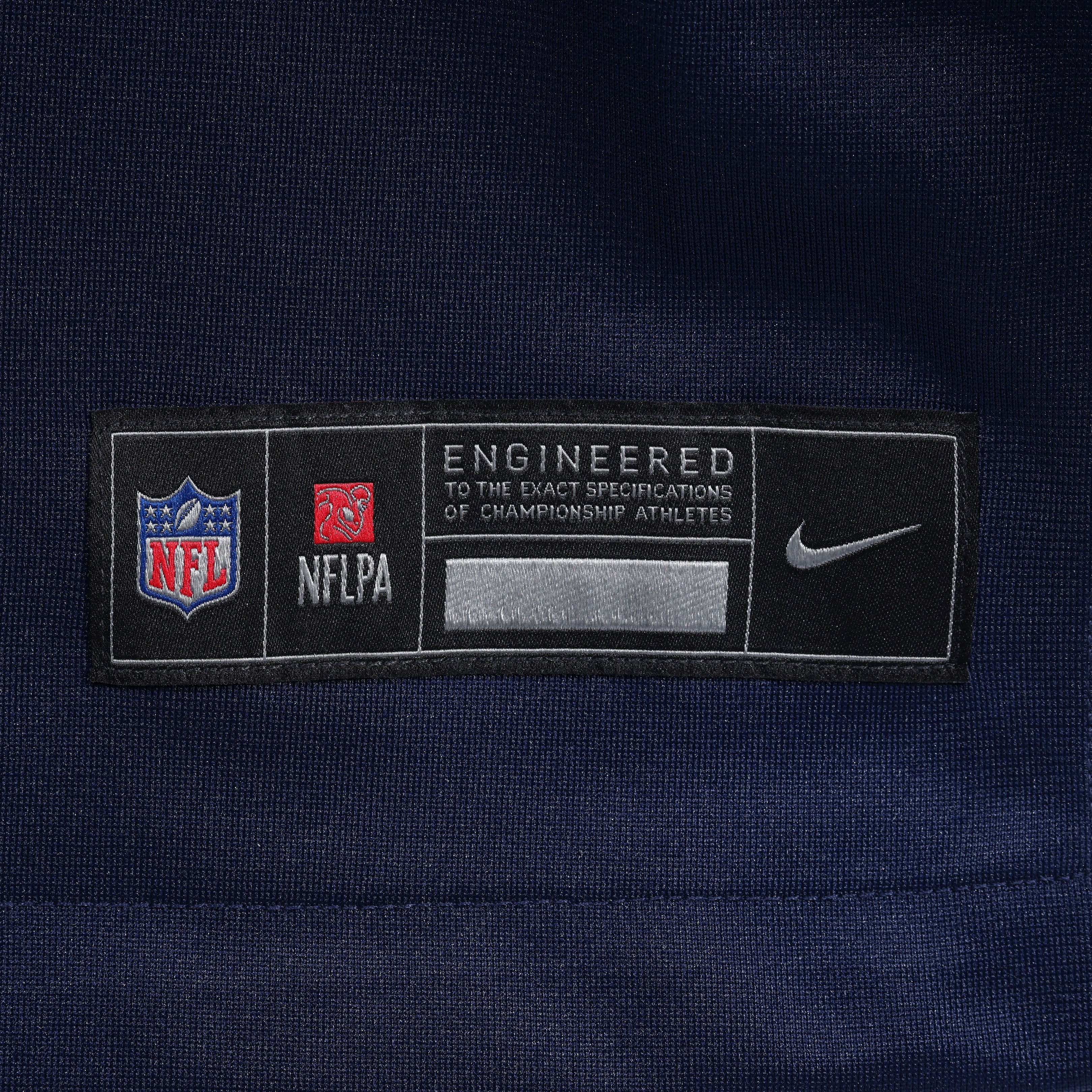 Maillot de match Nike Carlton Davis bleu marine des New England Patriots pour homme