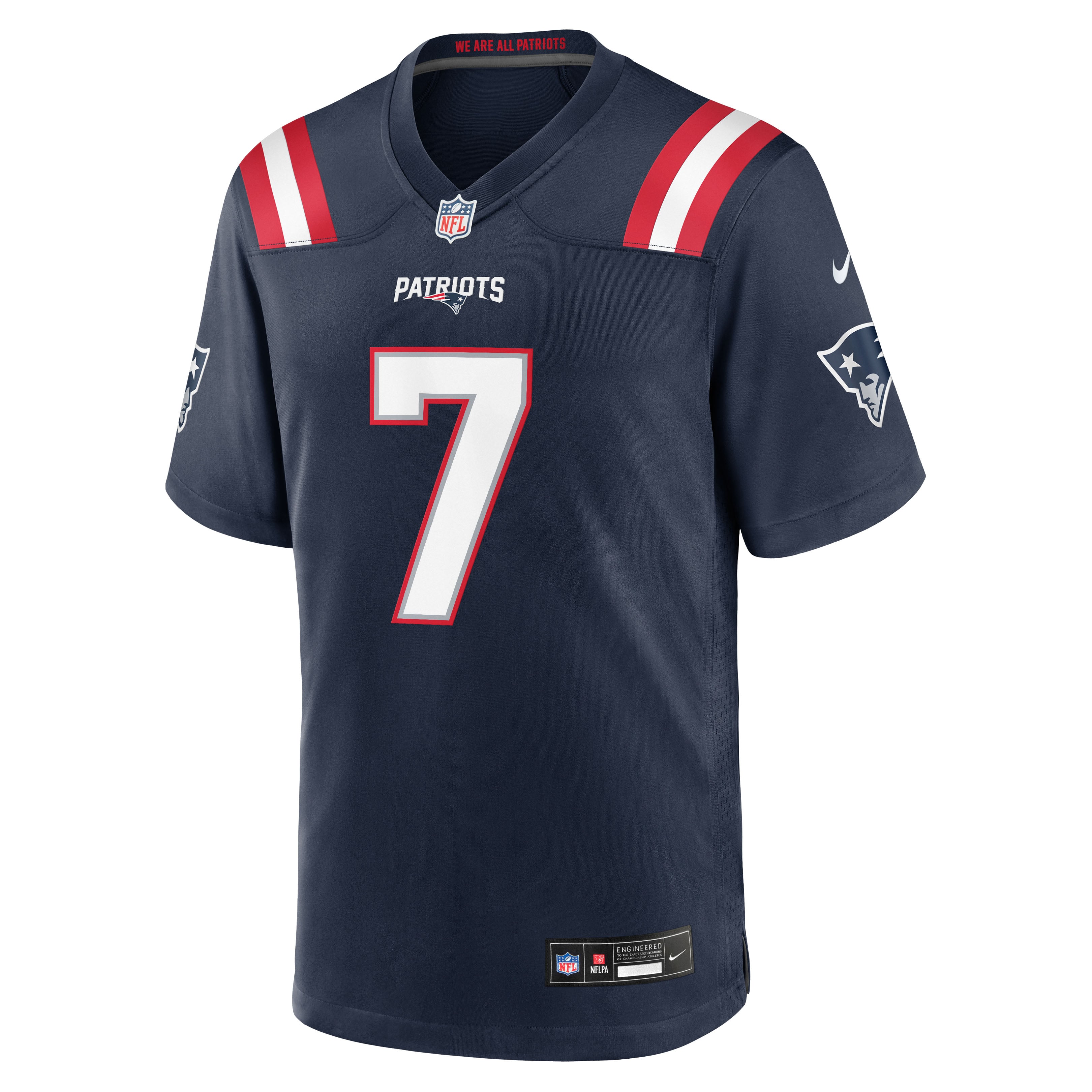 Maillot de match Nike Carlton Davis bleu marine des New England Patriots pour homme