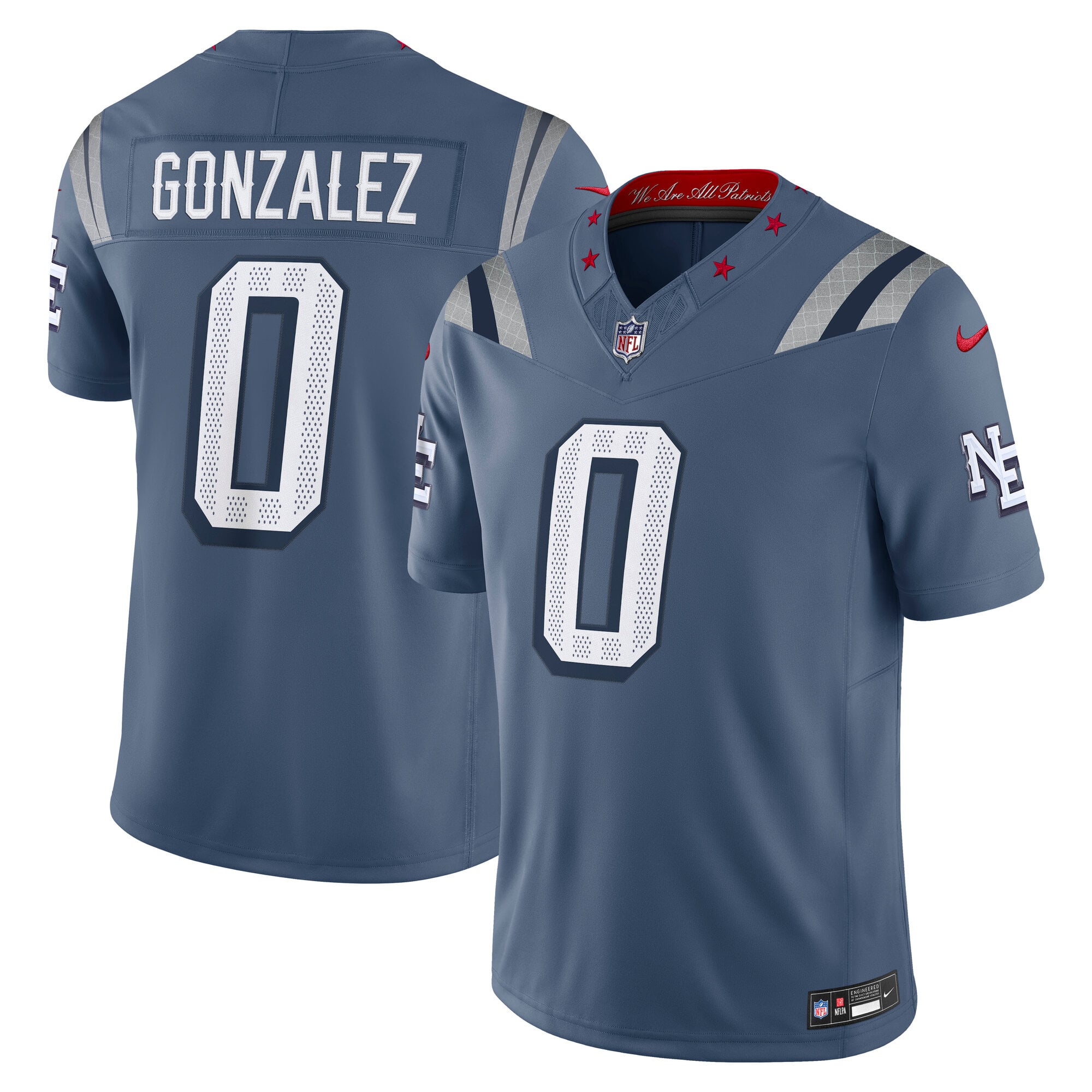 Maillot Nike Christian Gonzalez bleu New England Patriots Rivalries Collection, édition limitée cousue