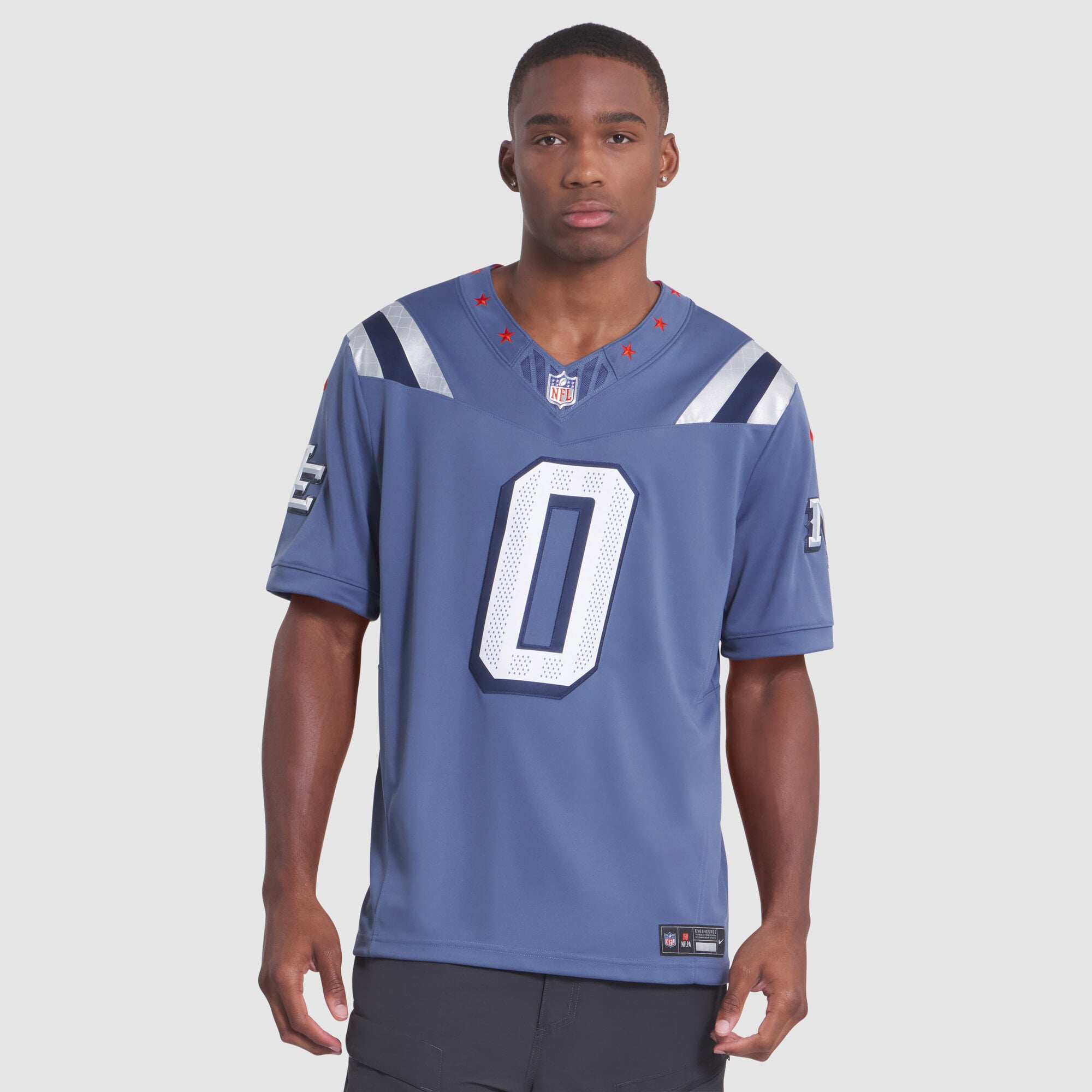 Maillot Nike Christian Gonzalez bleu New England Patriots Rivalries Collection, édition limitée cousue