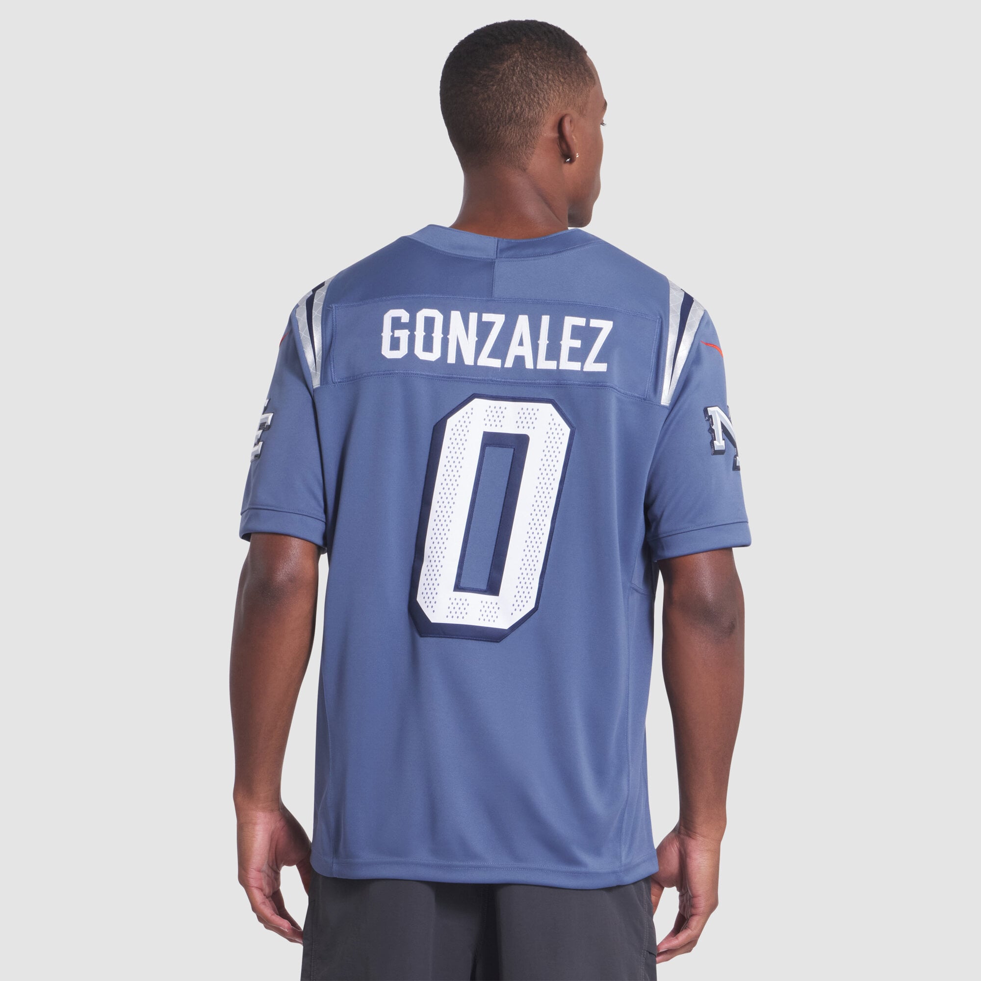 Maillot Nike Christian Gonzalez bleu New England Patriots Rivalries Collection, édition limitée cousue