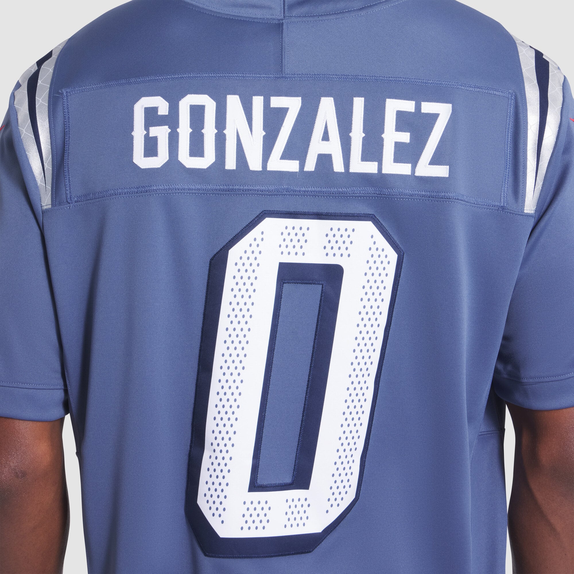 Maillot Nike Christian Gonzalez bleu New England Patriots Rivalries Collection, édition limitée cousue