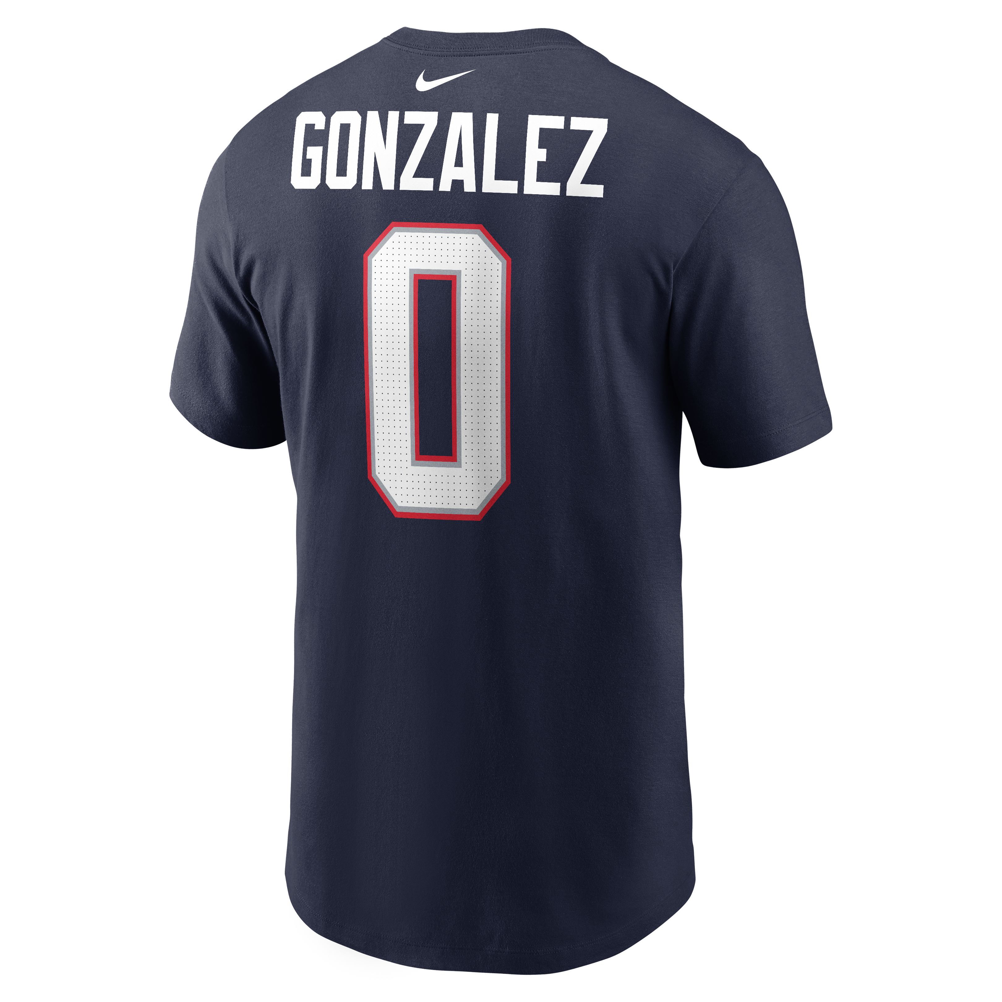 Men's Nike Christian Gonzalez Navy New England Patriots Name & Number T-Shirt