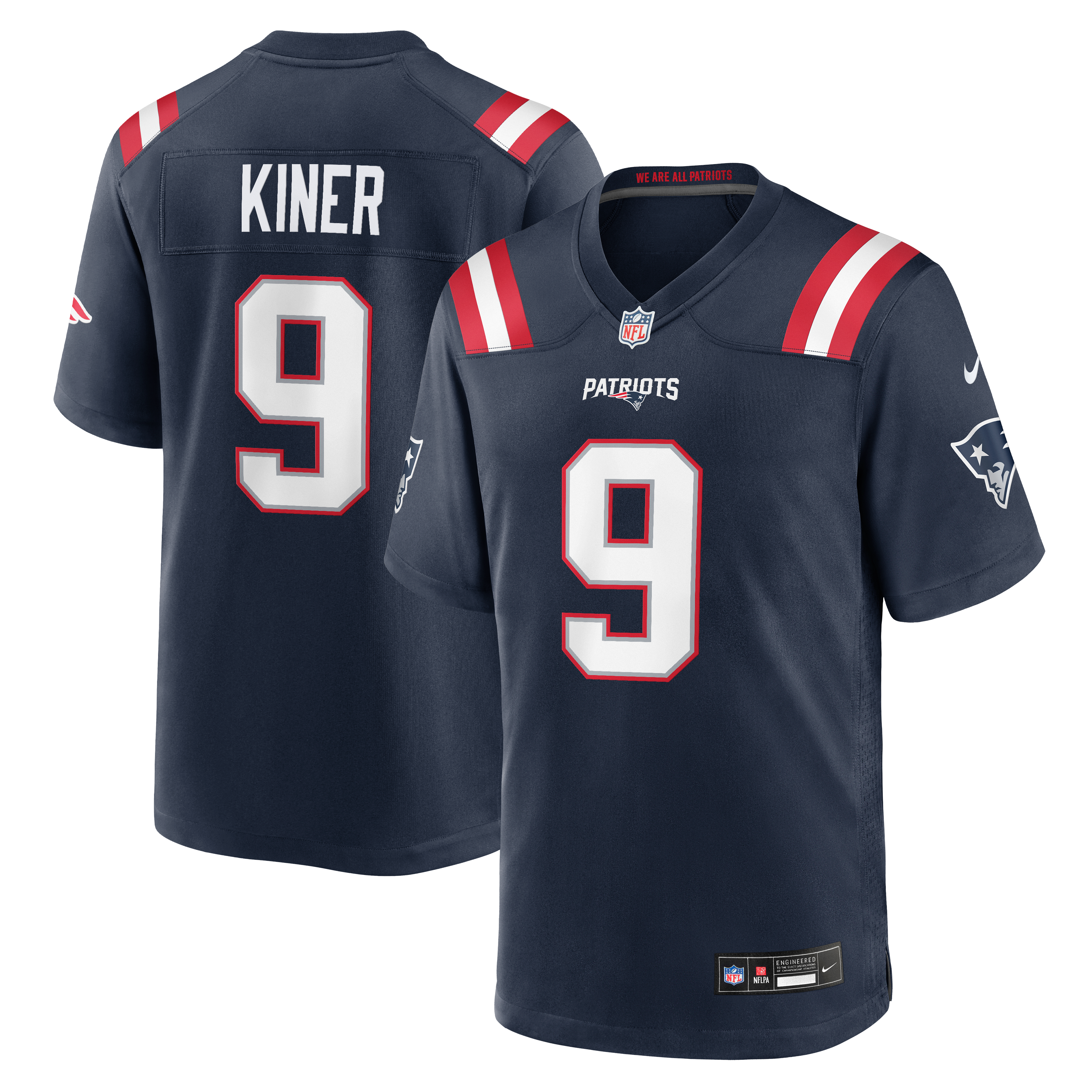 Men's Nike Corey Kiner Navy New England Patriots Team Game Jersey