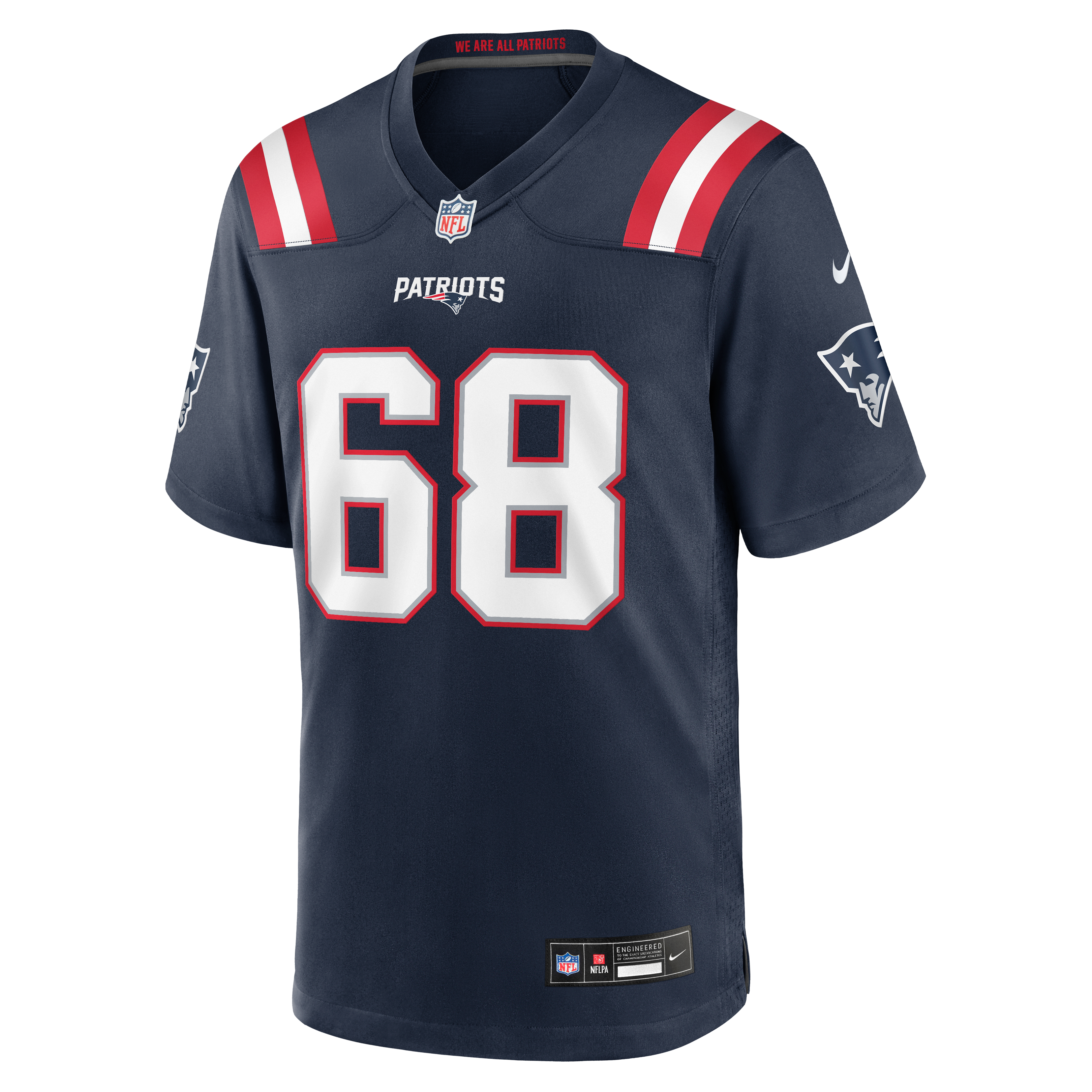 Men's Nike Dametrious Crownover Navy New England Patriots Team Game Jersey