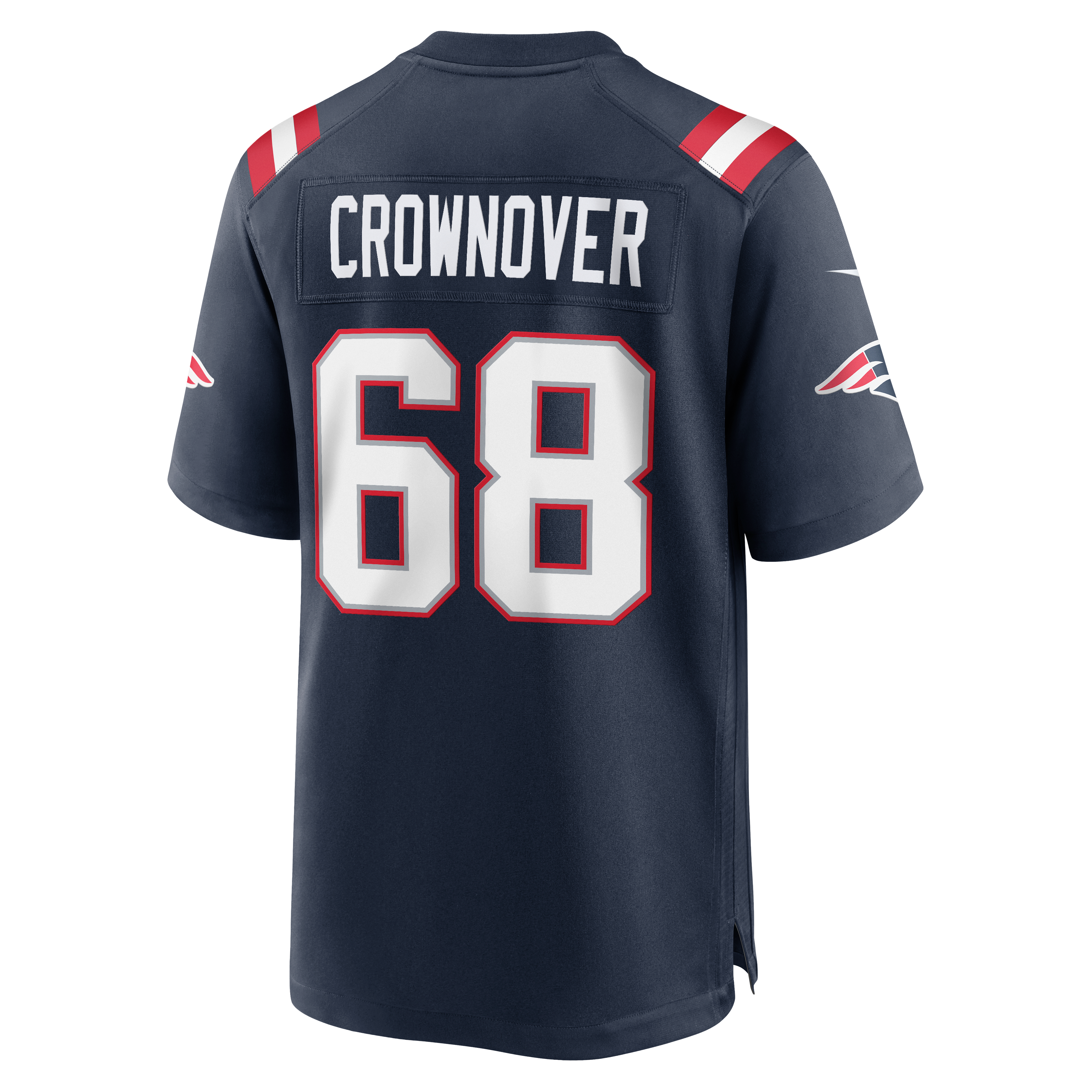 Men's Nike Dametrious Crownover Navy New England Patriots Team Game Jersey
