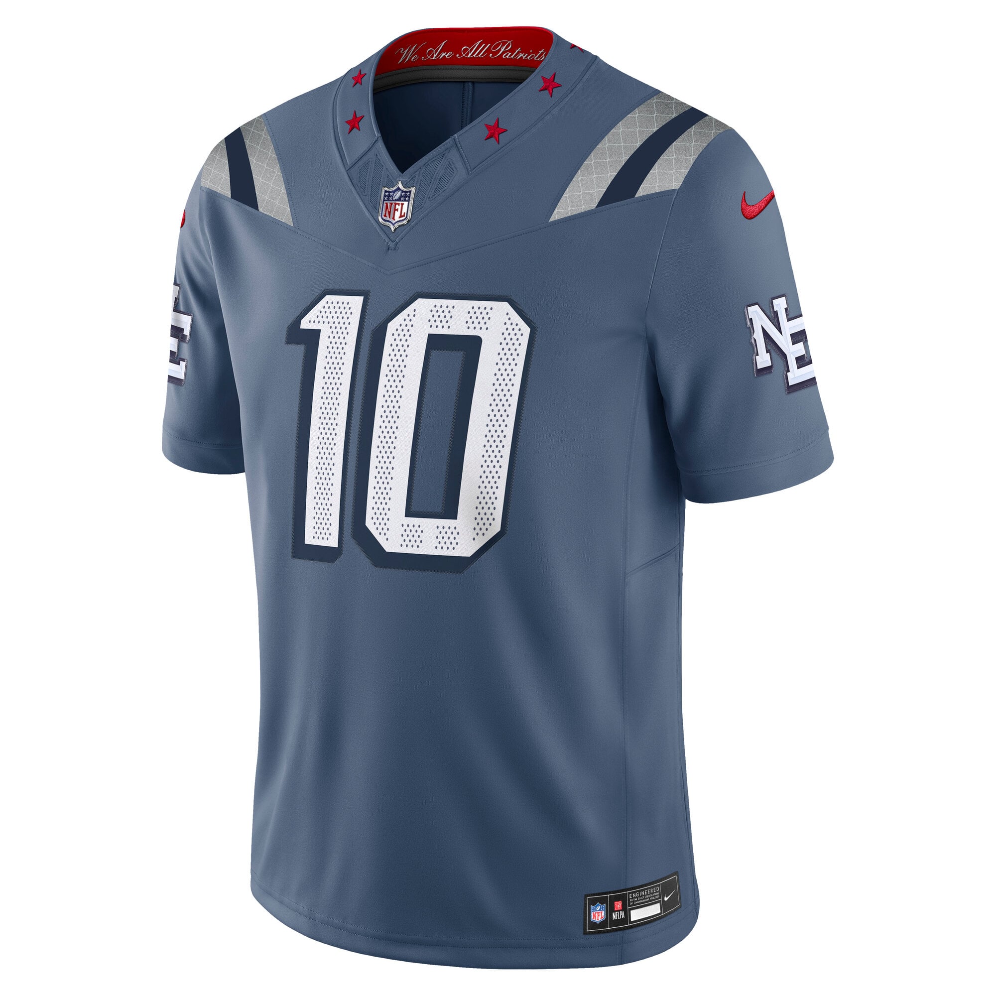 Men's Nike Drake Maye Blue New England Patriots Rivalries Collection Stitched Limited Jersey