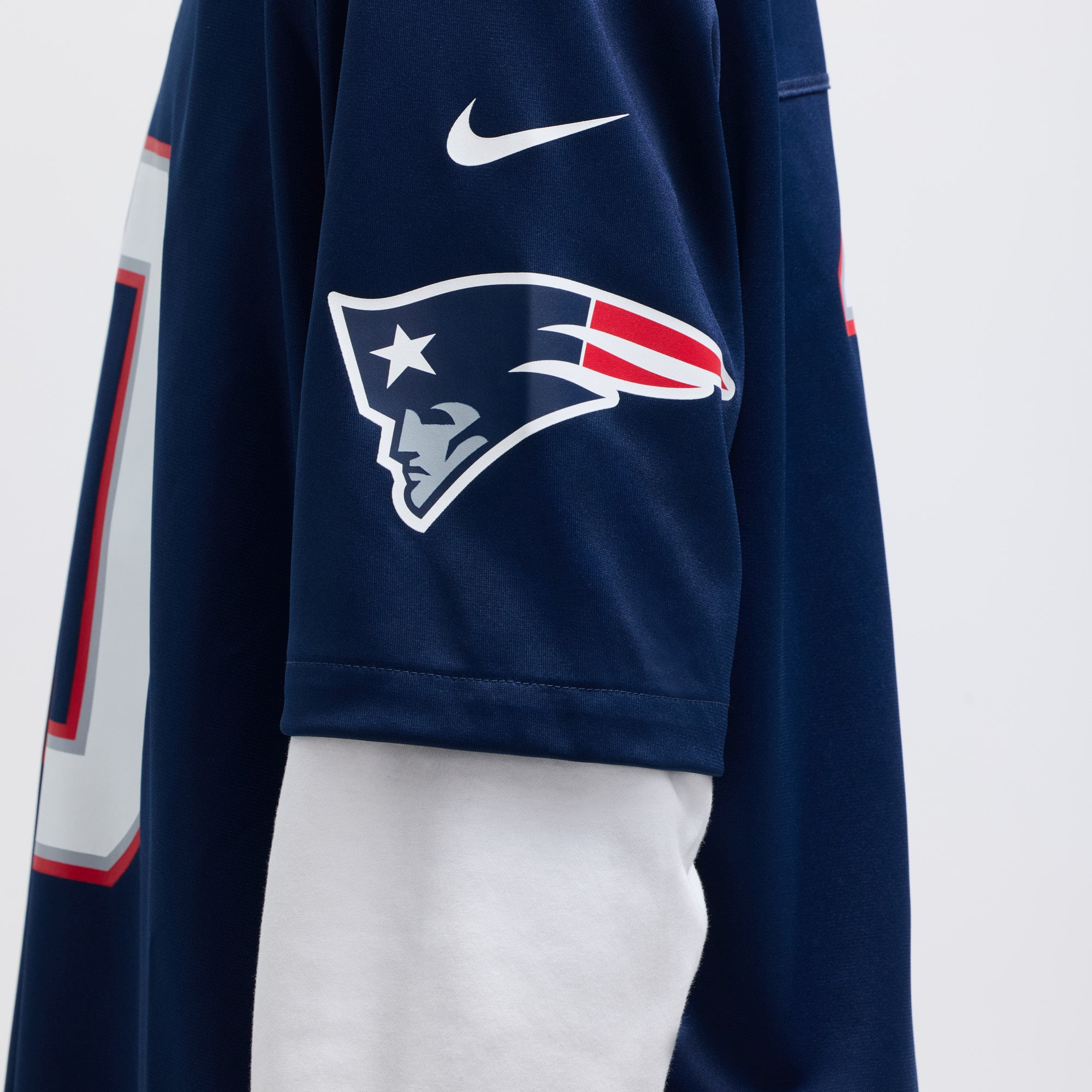 Men's Nike Drake Maye Navy New England Patriots  Player Game Jersey