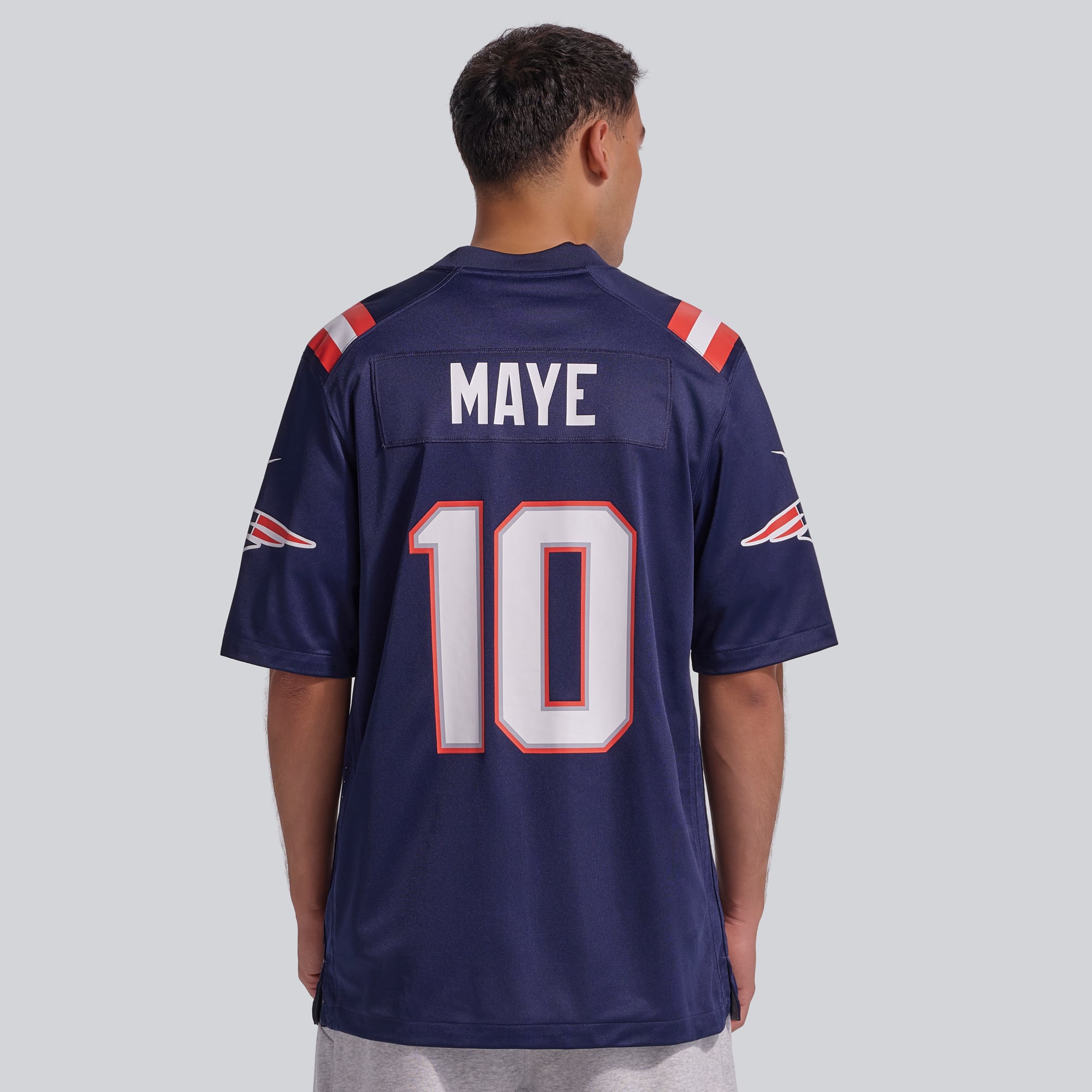 Men's Nike Drake Maye Navy New England Patriots  Player Game Jersey