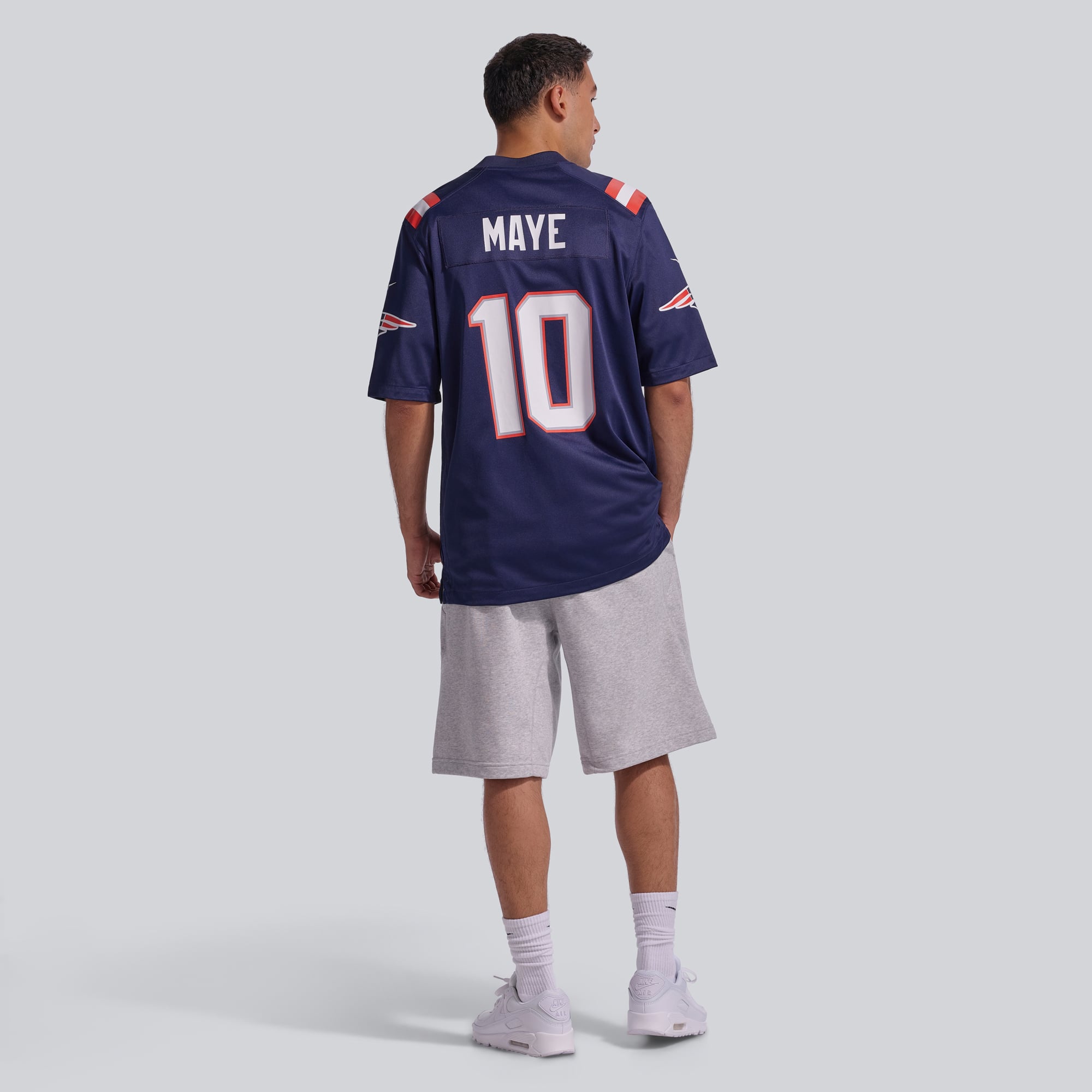 Men's Nike Drake Maye Navy New England Patriots  Player Game Jersey