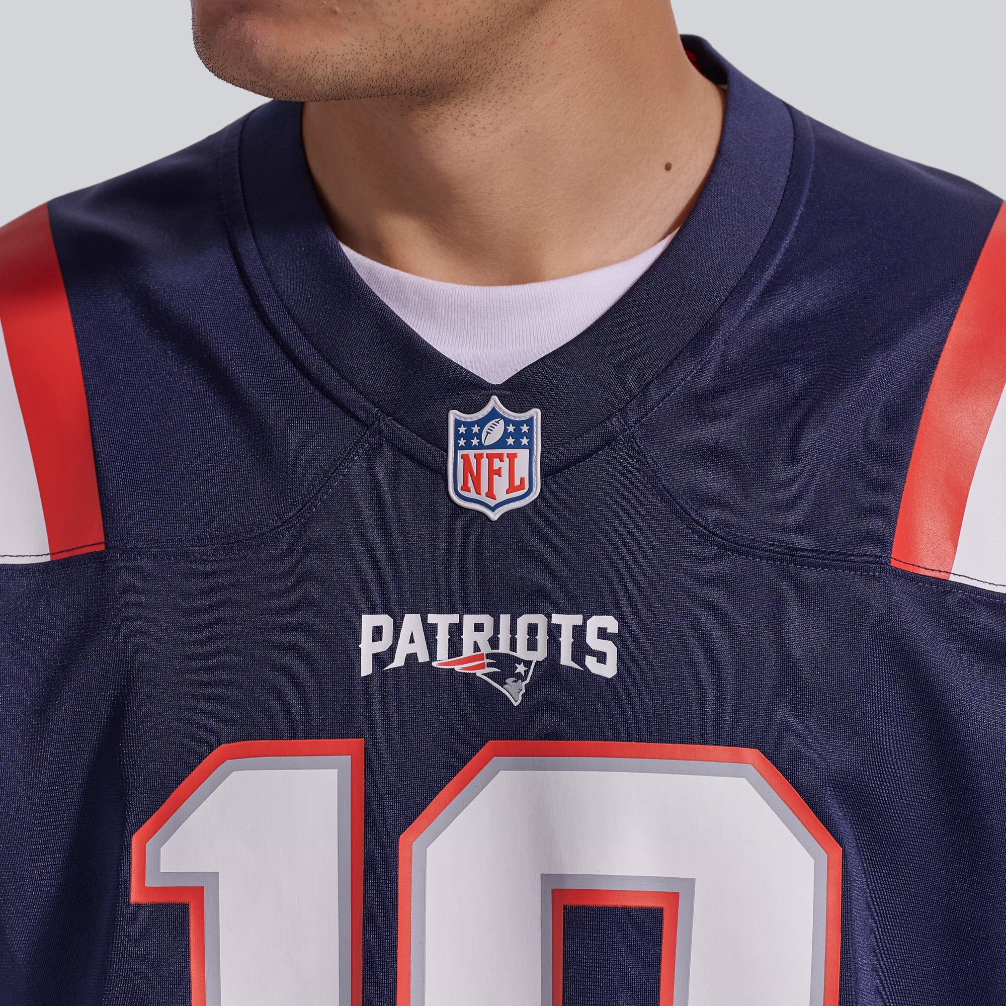 Men's Nike Drake Maye Navy New England Patriots  Player Game Jersey