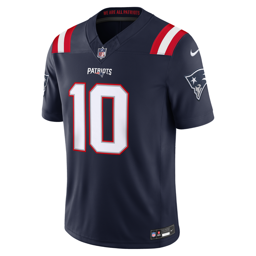 Men's Nike Drake Maye Navy New England Patriots Team Vapor F.U.S.E ...