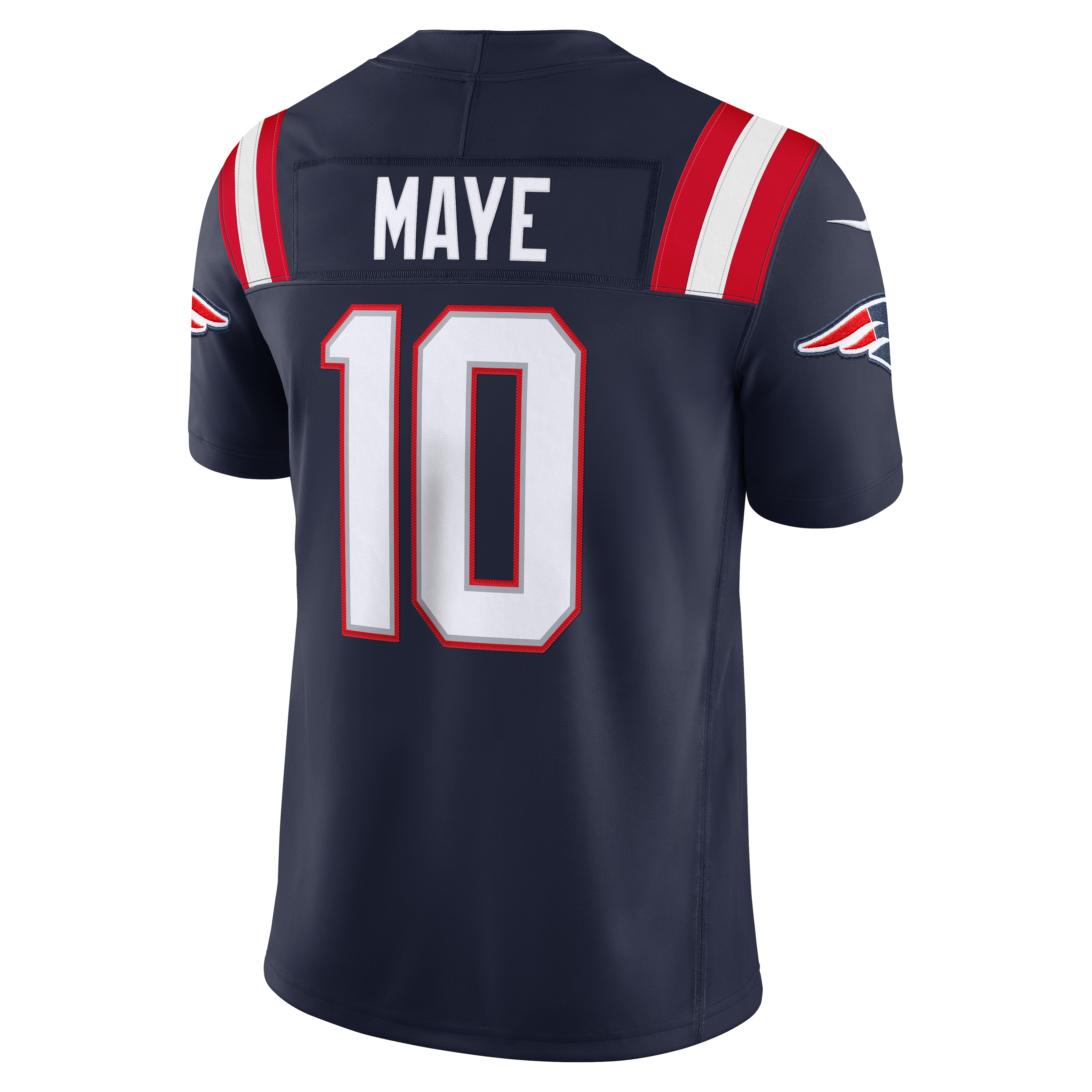 Maillot Nike Drake Maye bleu marine New England Patriots Team Vapor F.U.S.E. Stitched Limited pour homme