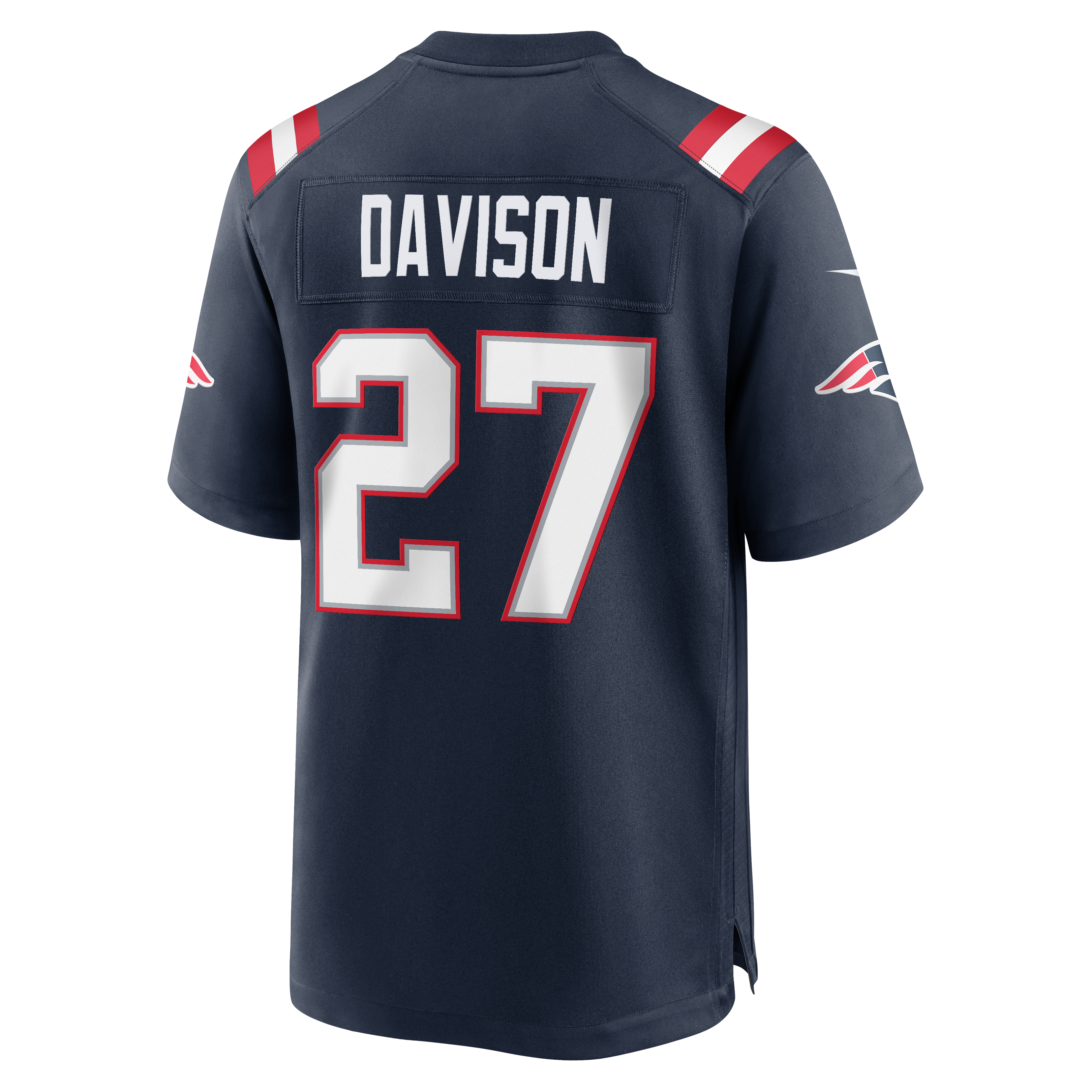 Men's Nike Elliott Davison Navy New England Patriots Team Game Jersey