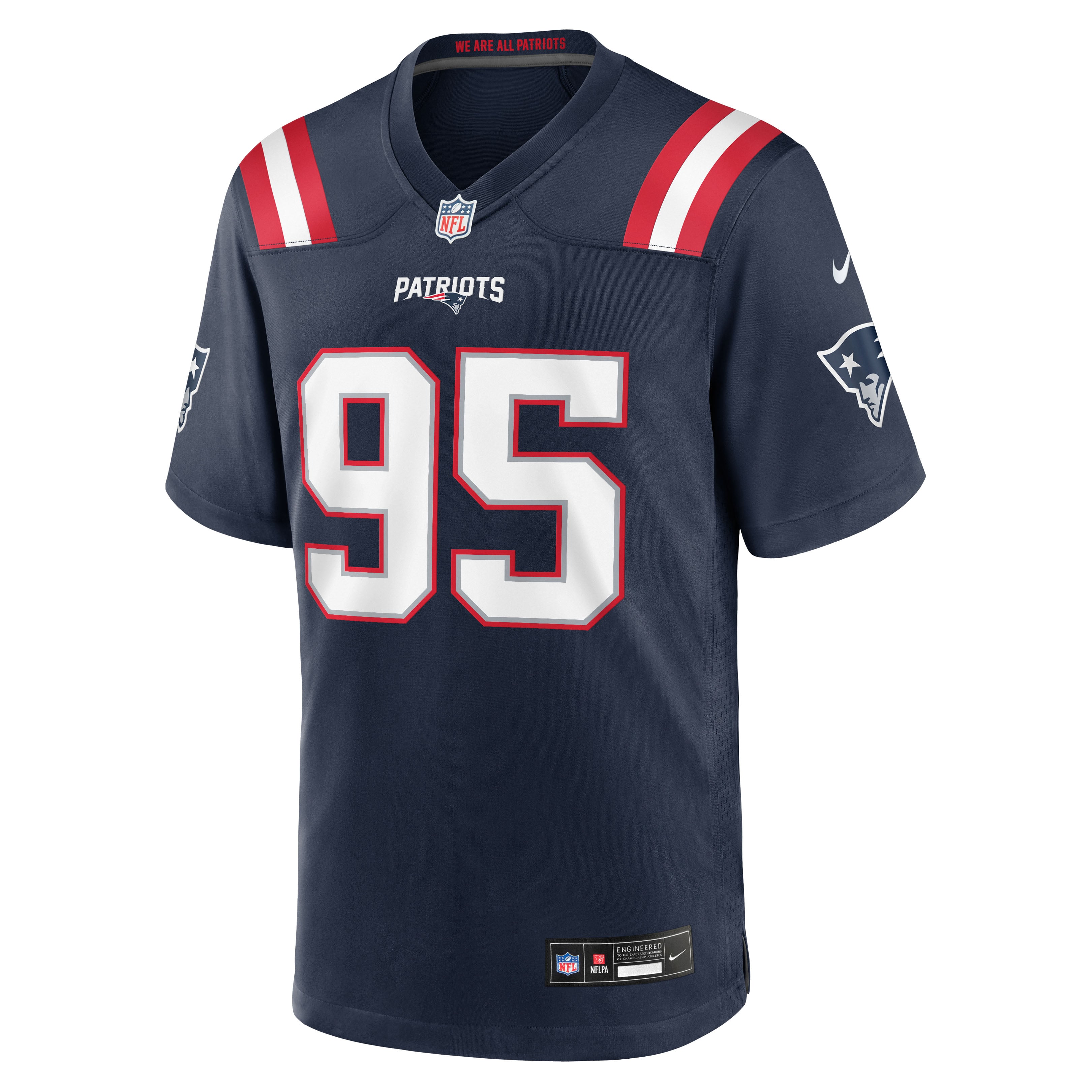 Maillot de match Nike Eric Gregory bleu marine des New England Patriots pour homme