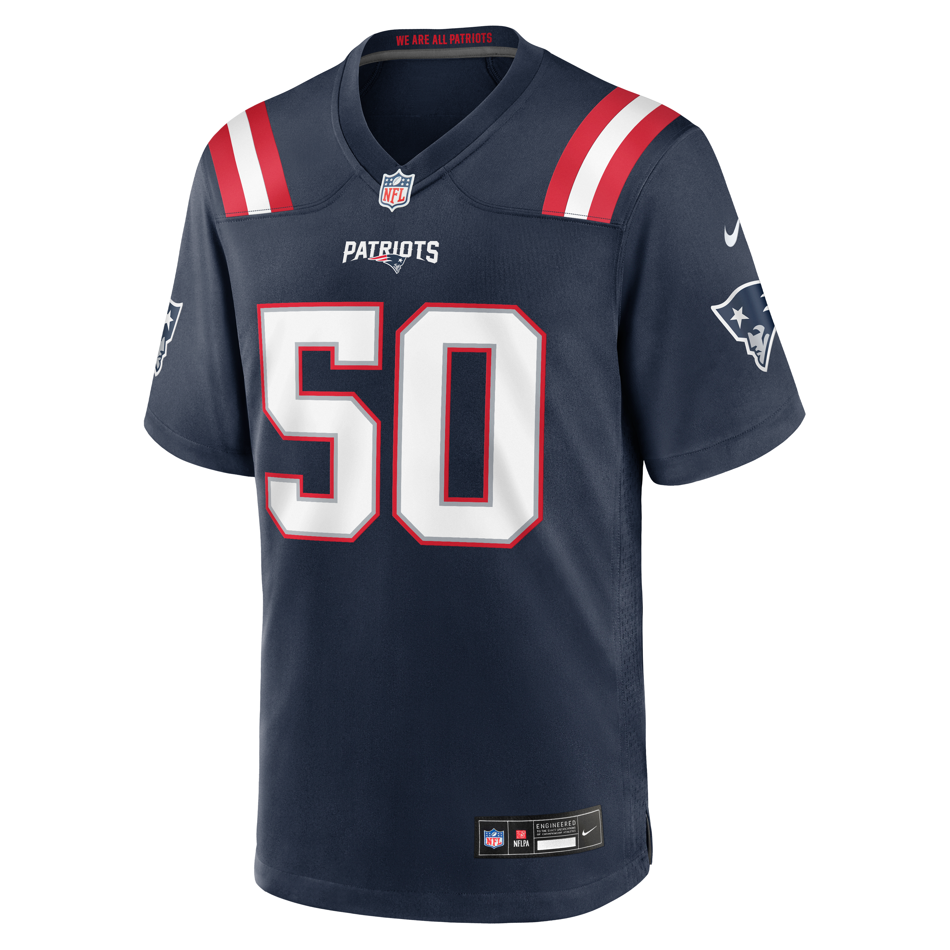 Men's Nike Gabe Jacas Navy New England Patriots Team Game Jersey