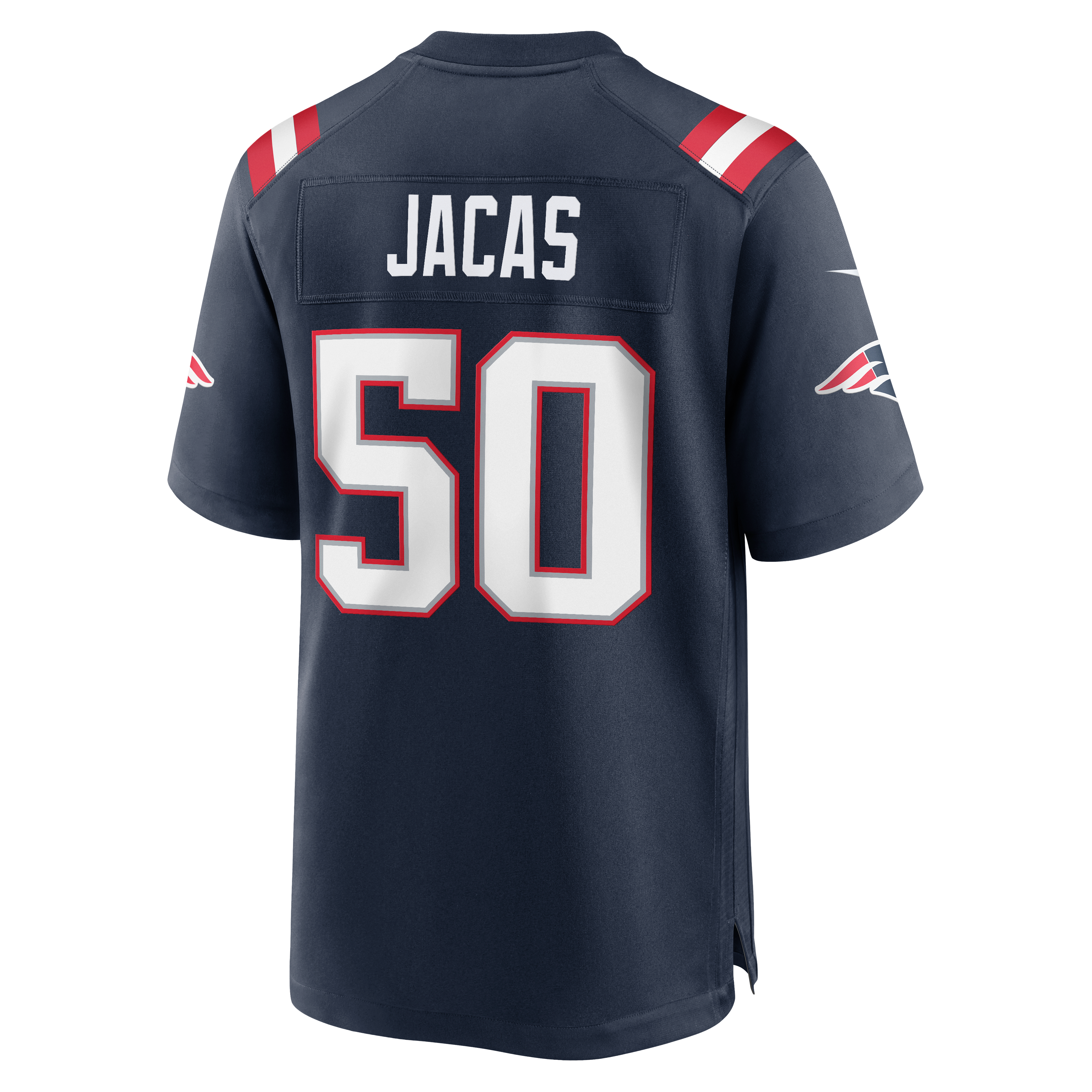 Men's Nike Gabe Jacas Navy New England Patriots Team Game Jersey