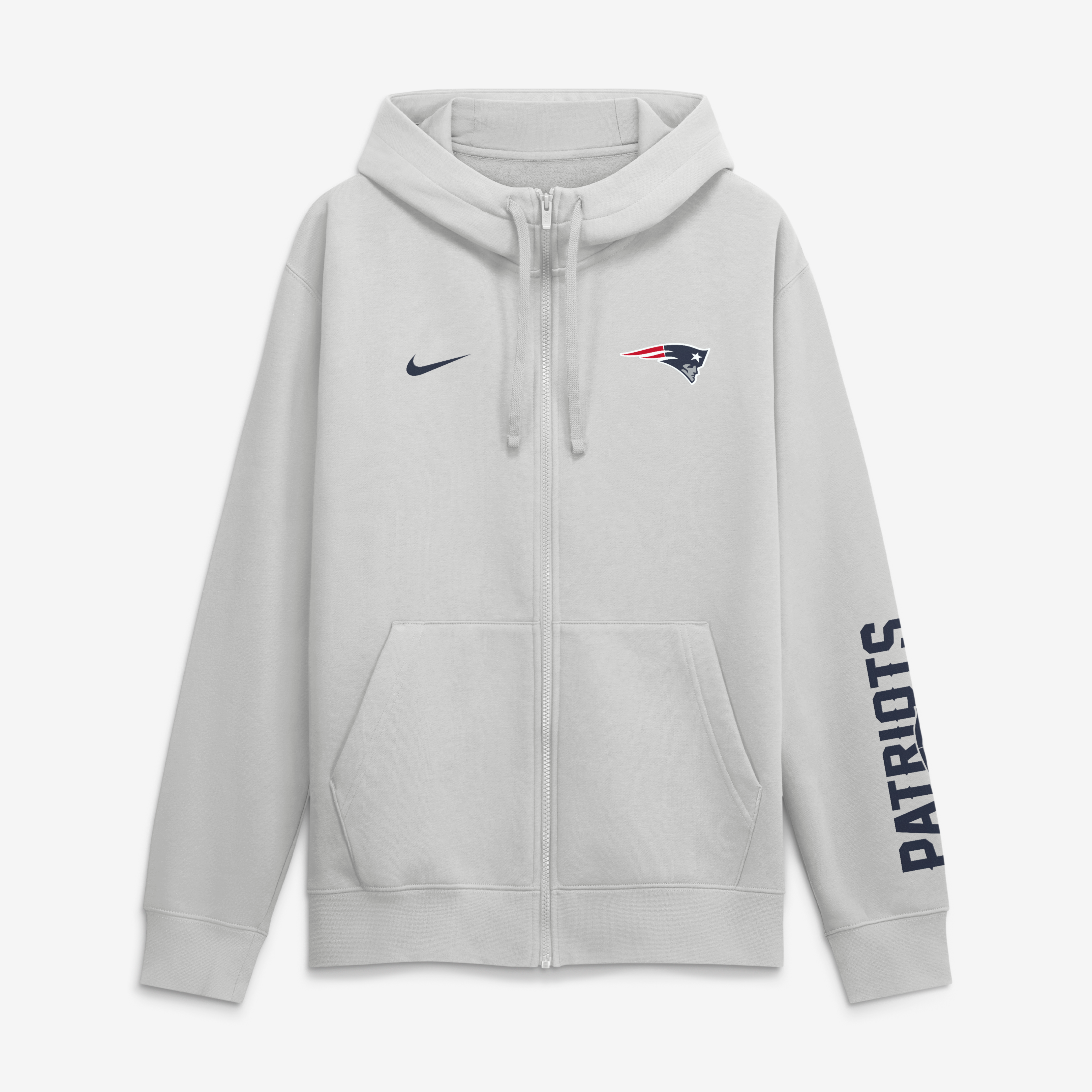 Men's Nike Gray New England Patriots Primetime Club Full-Zip Hoodie