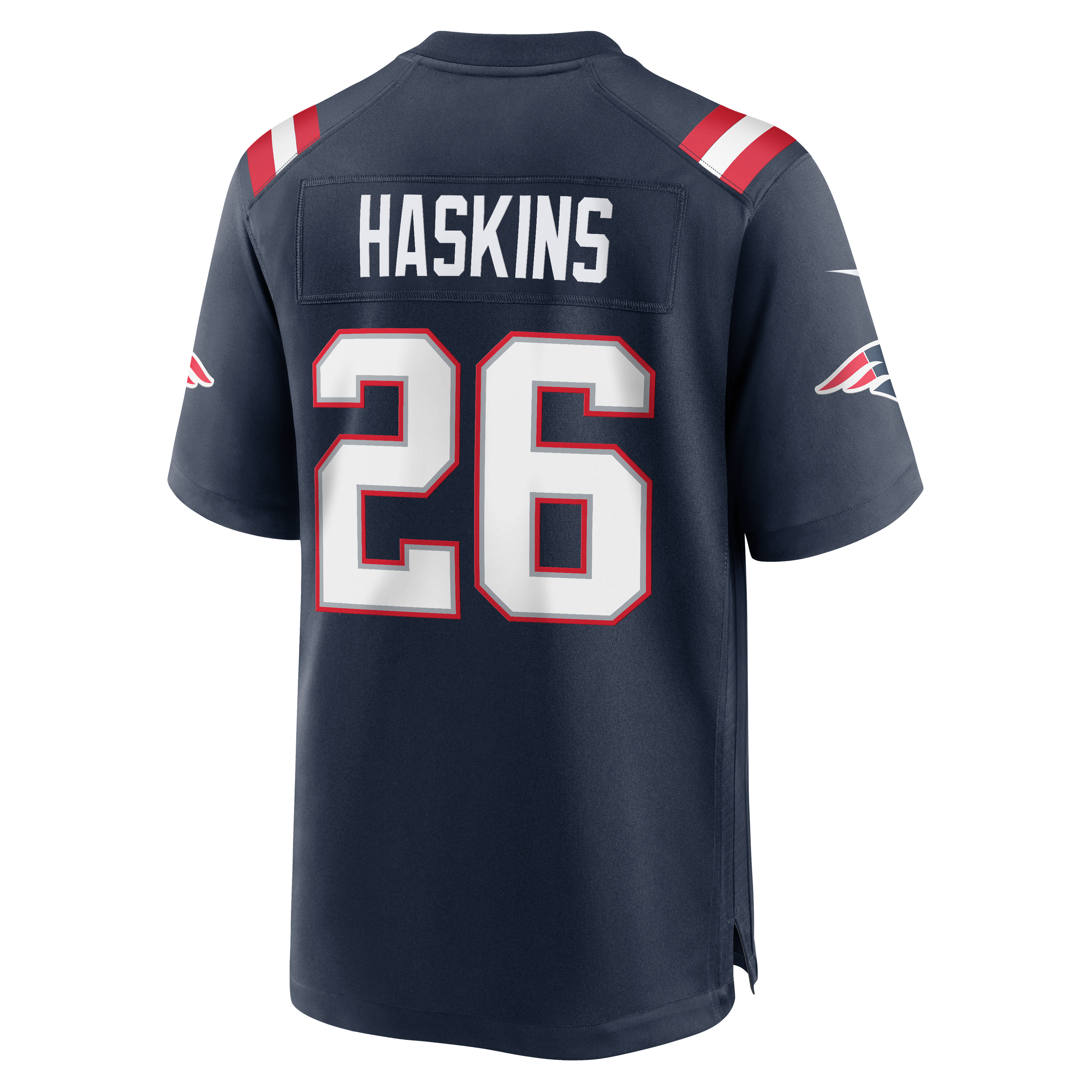 Men's Nike Hassan Haskins Navy New England Patriots Team Game Jersey