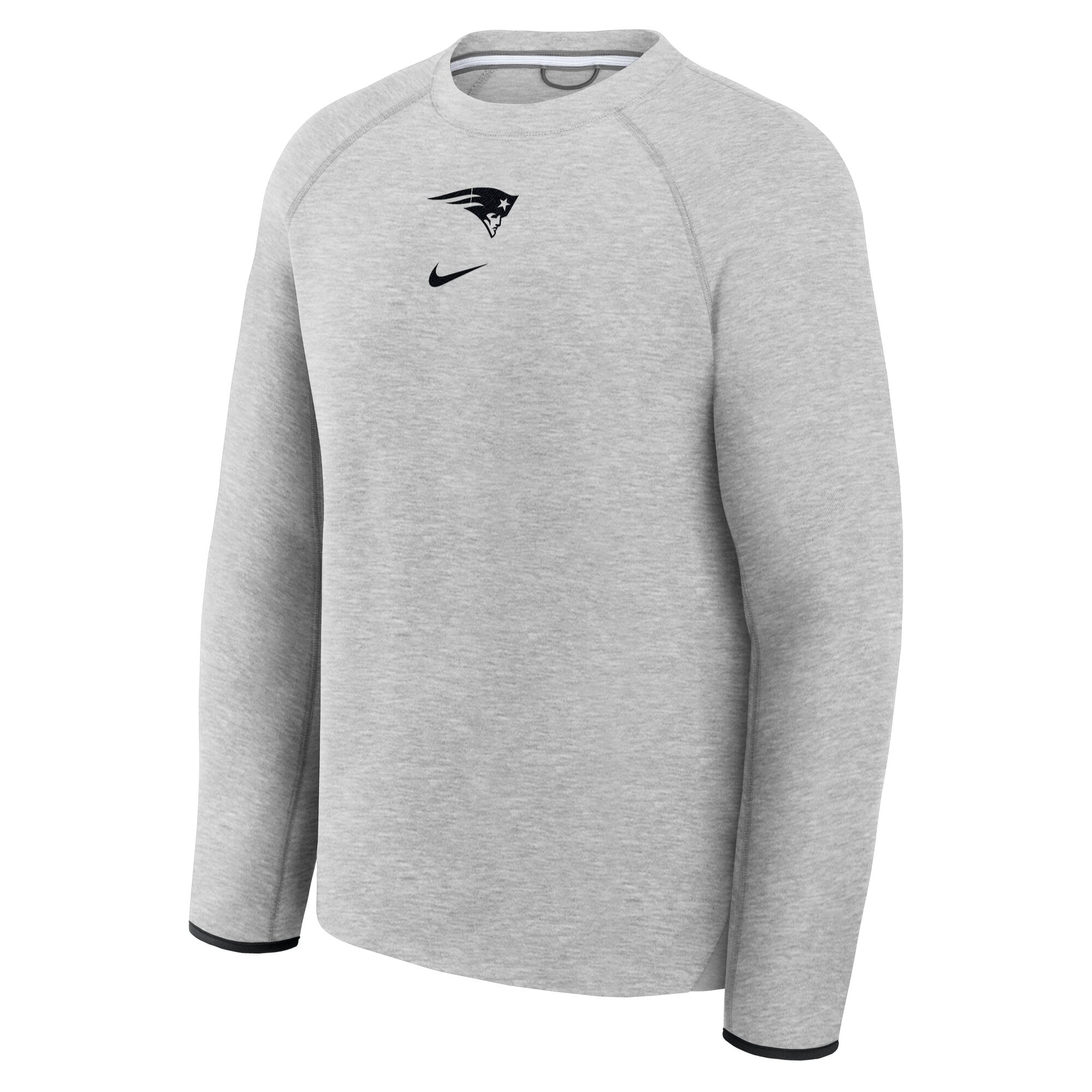 Sweat-shirt raglan Nike Tech Fleece gris chiné pour homme, New England Patriots