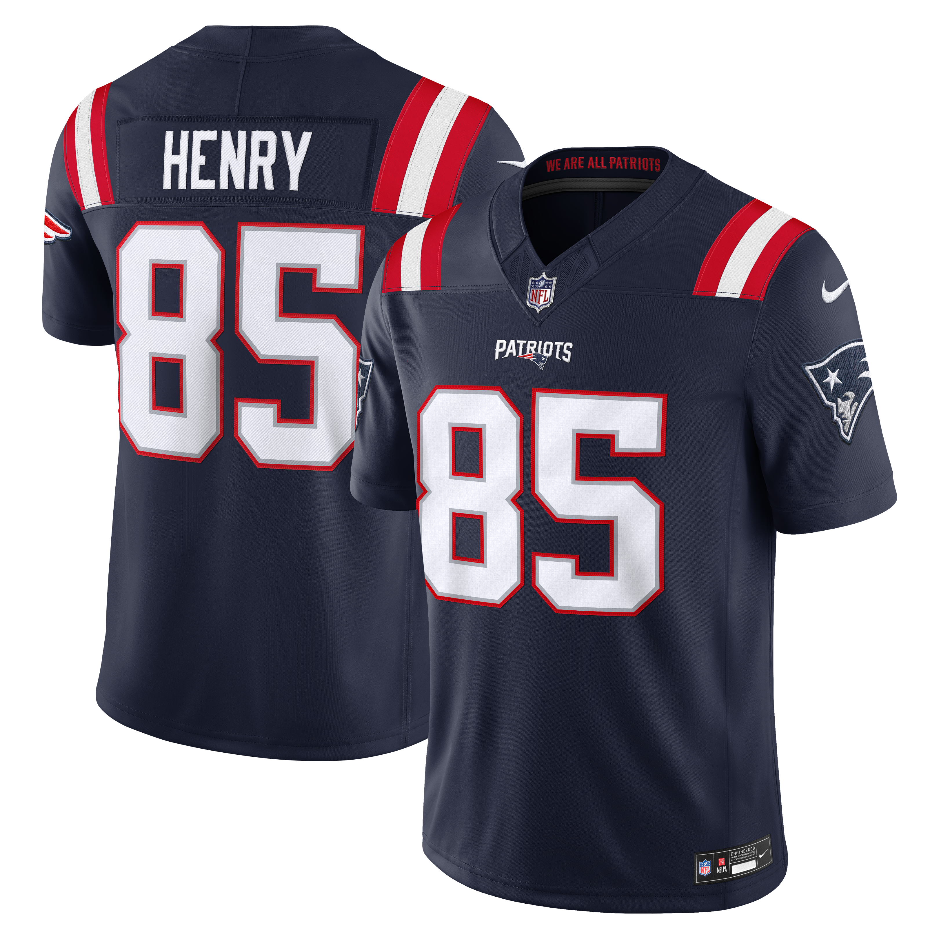 Maillot Nike Hunter Henry bleu marine New England Patriots Team Vapor F.U.S.E. Stitched Limited pour homme