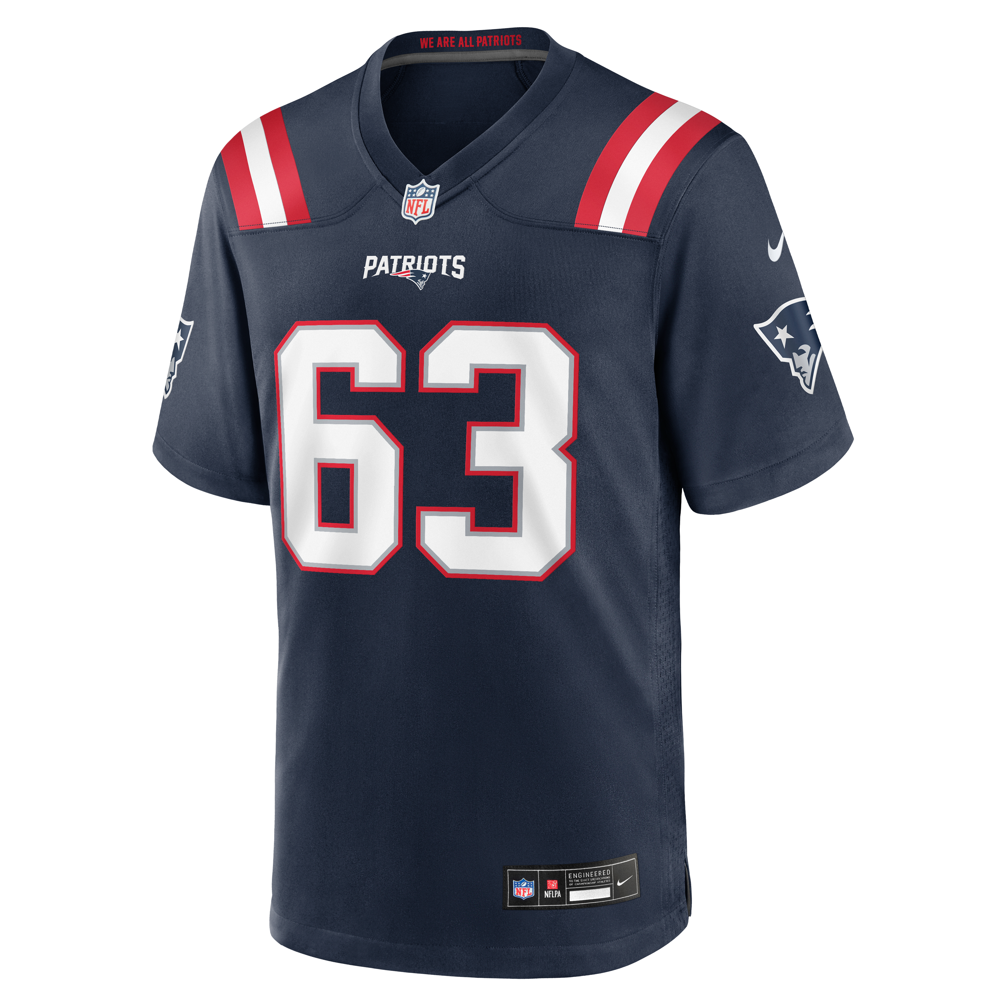 Men's Nike Jake Kubas Navy New England Patriots Team Game Jersey