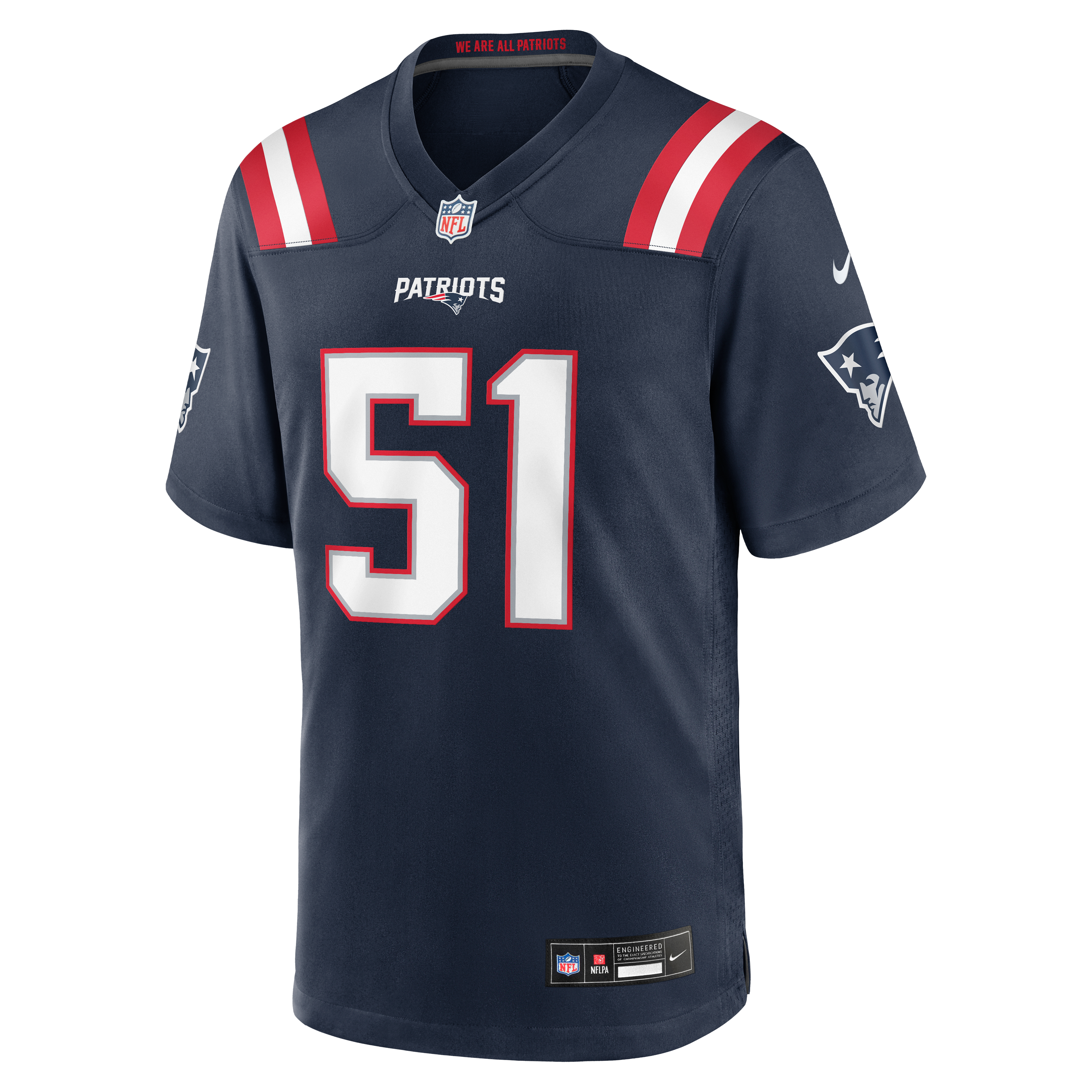 Men's Nike James Hudson Navy New England Patriots Team Game Jersey