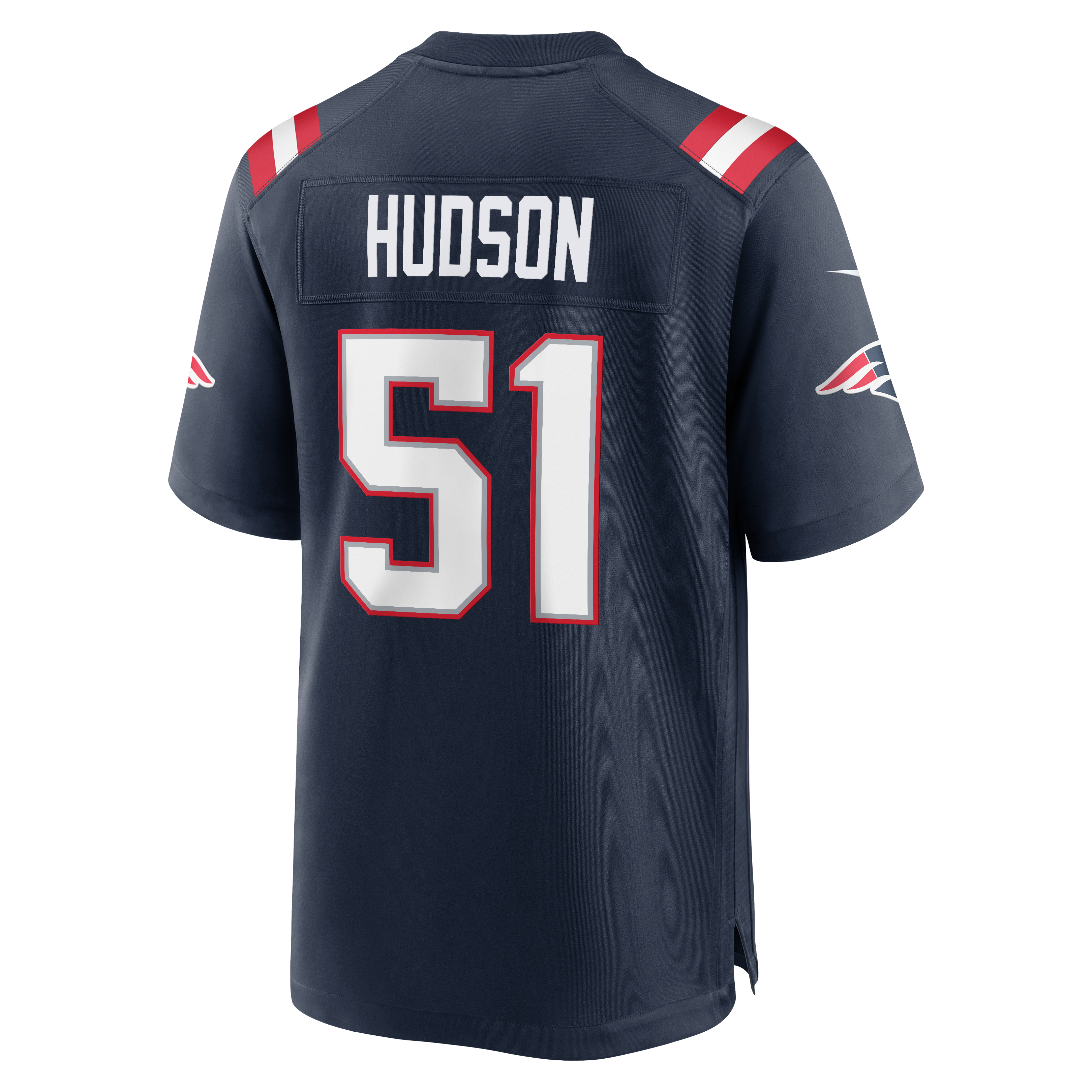 Men's Nike James Hudson Navy New England Patriots Team Game Jersey