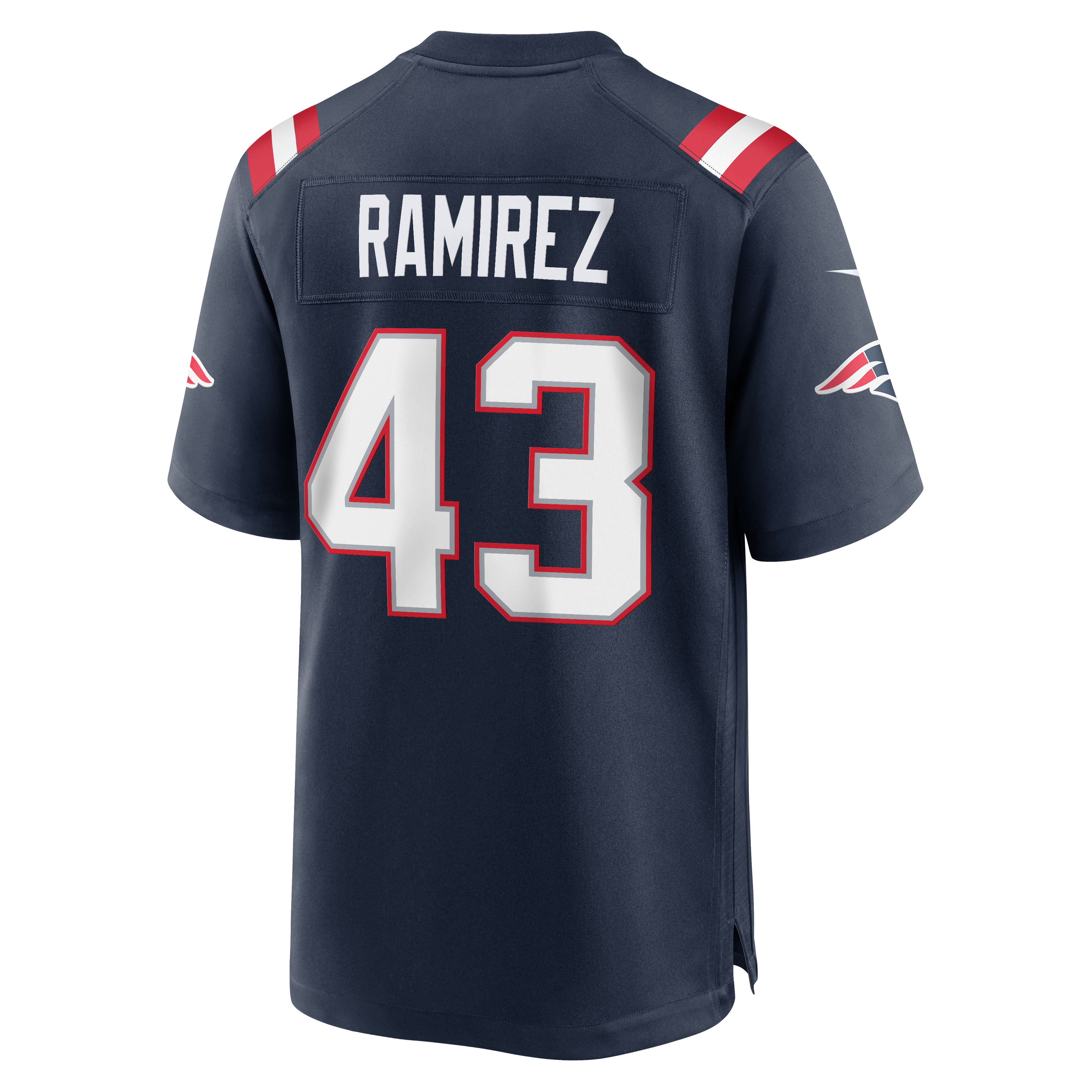 Men's Nike Jose Ramirez Navy New England Patriots Team Game Jersey