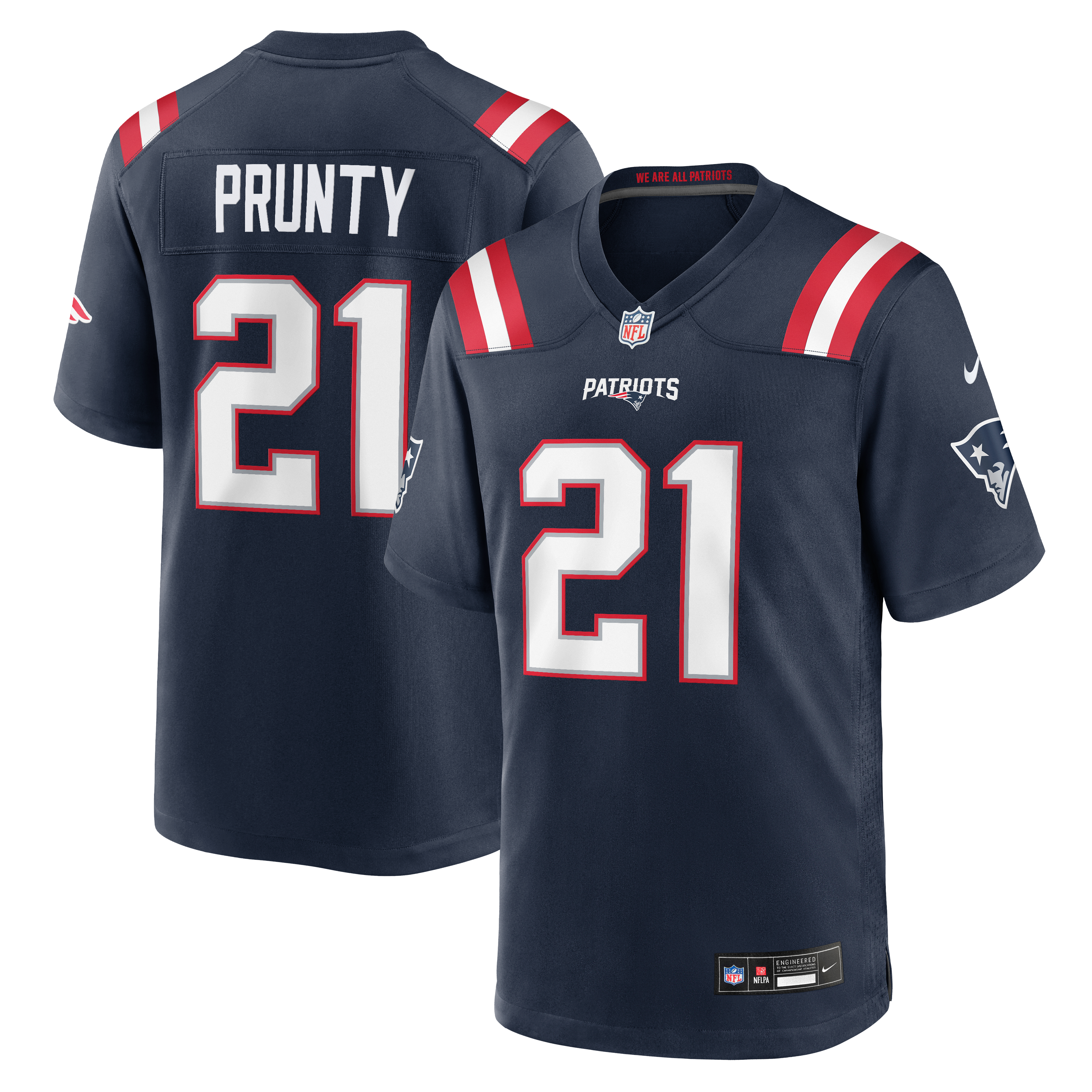 Men's Nike Karon Prunty Navy New England Patriots Team Game Jersey