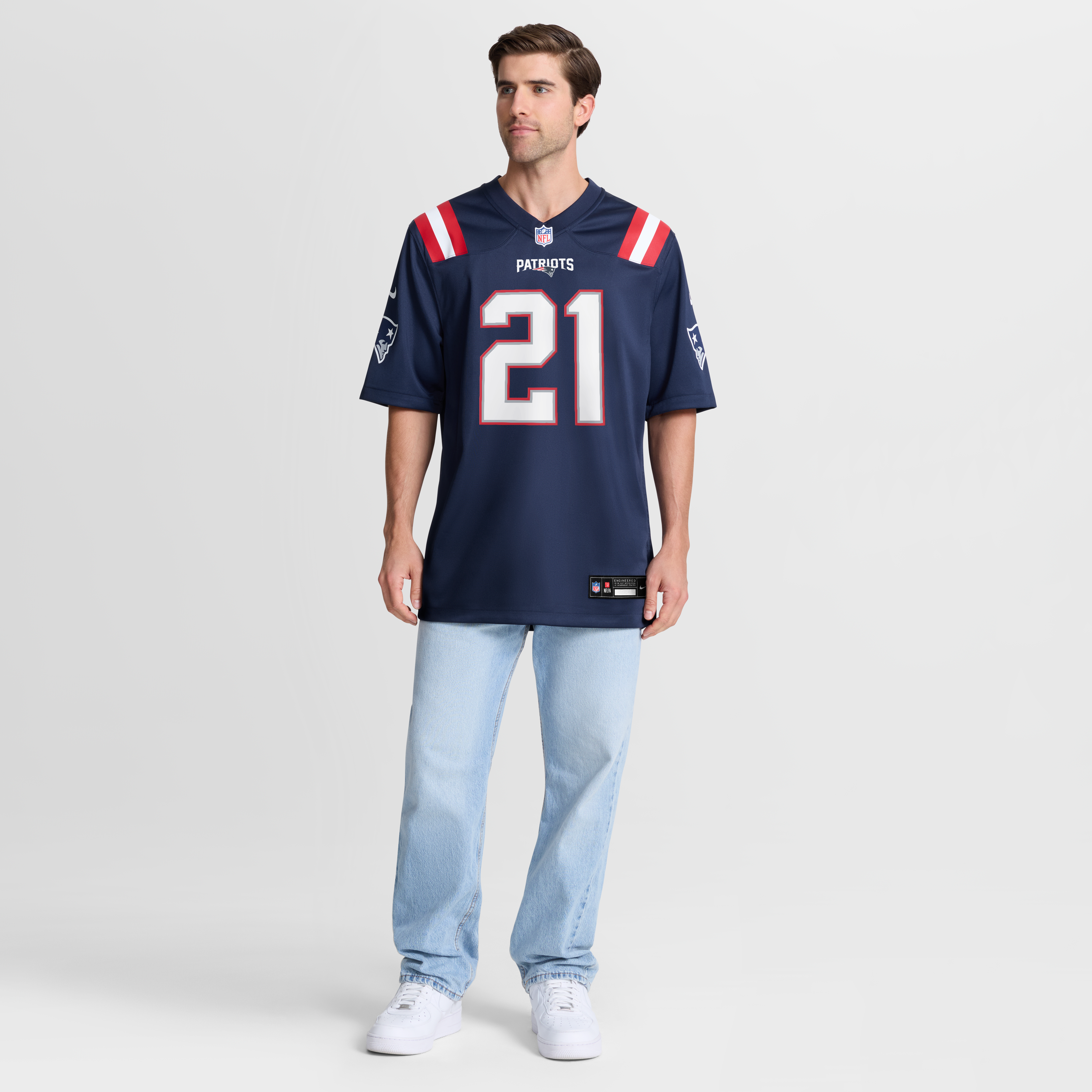 Men's Nike Karon Prunty Navy New England Patriots Team Game Jersey