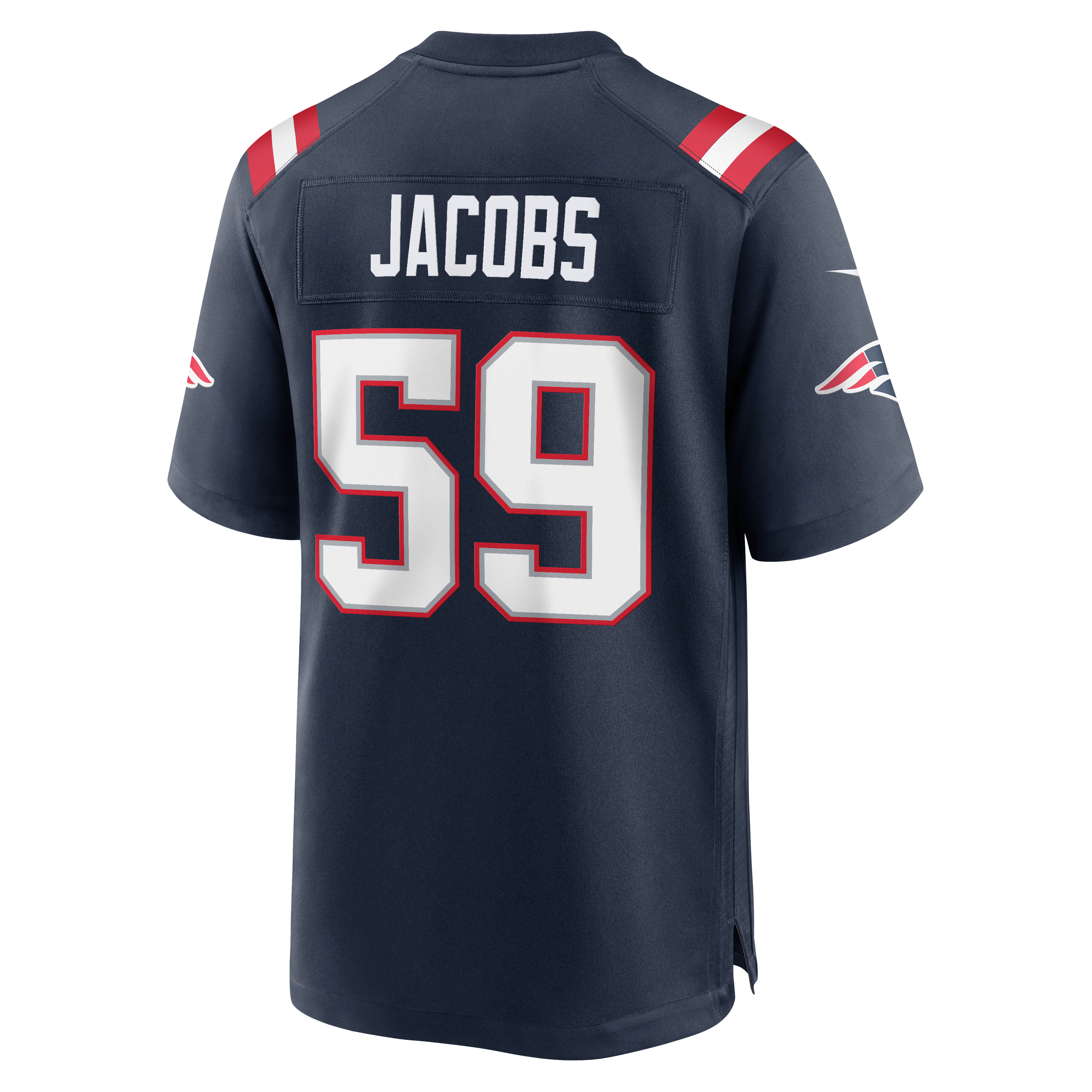 Men's Nike Khalil Jacobs Navy New England Patriots Team Game Jersey