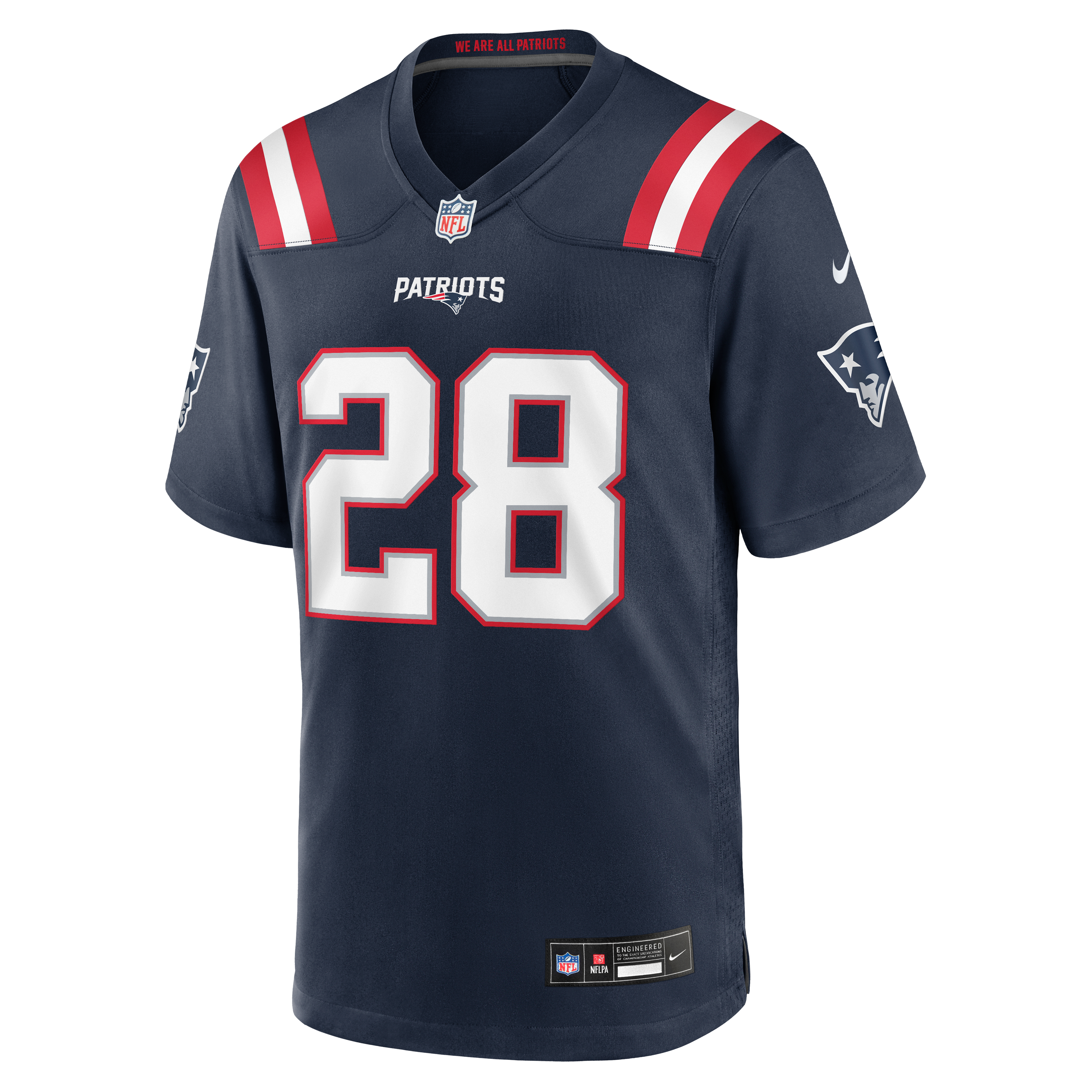 Men's Nike Kindle Vildor Navy New England Patriots Team Game Jersey