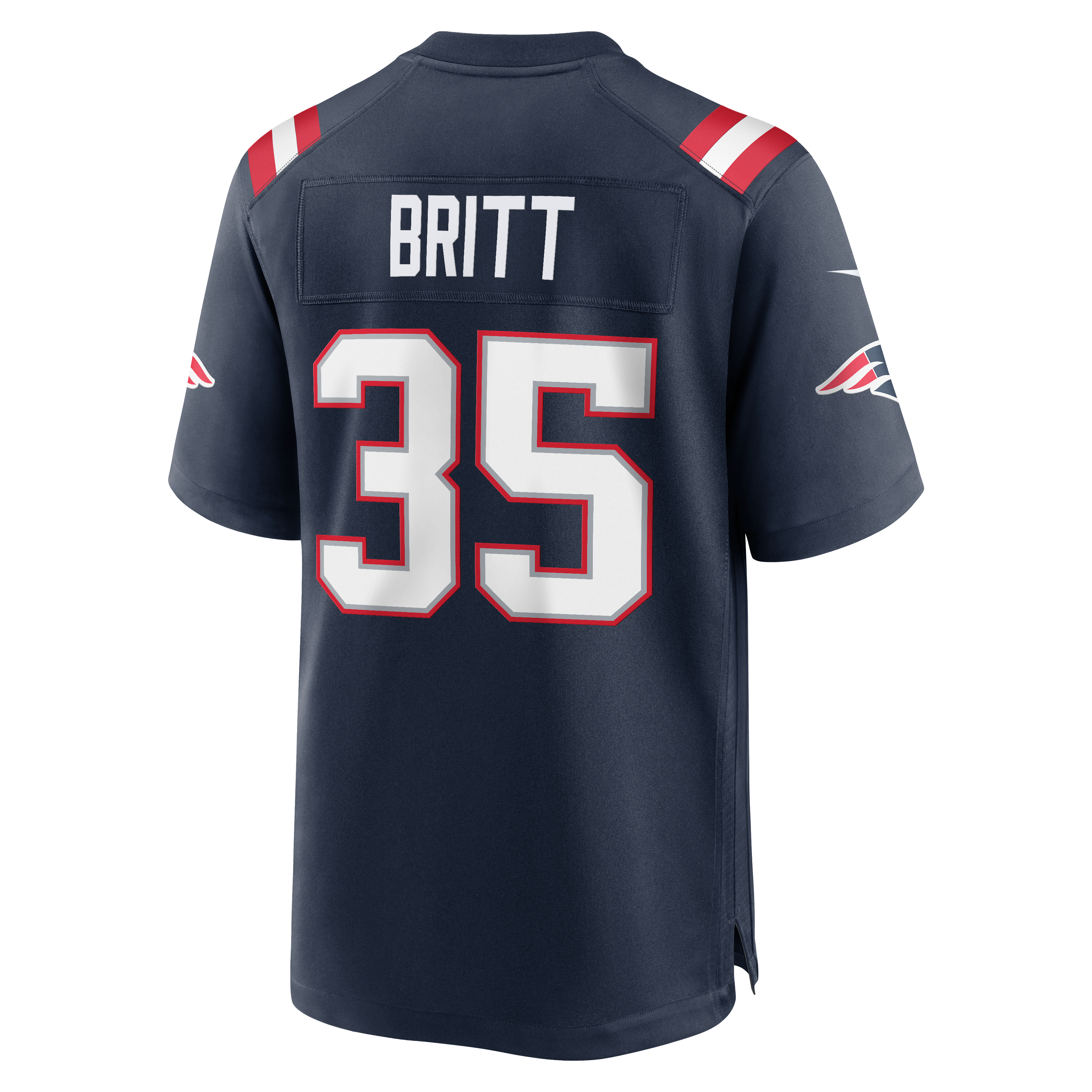 Men's Nike K.J. Britt Navy New England Patriots Team Game Jersey
