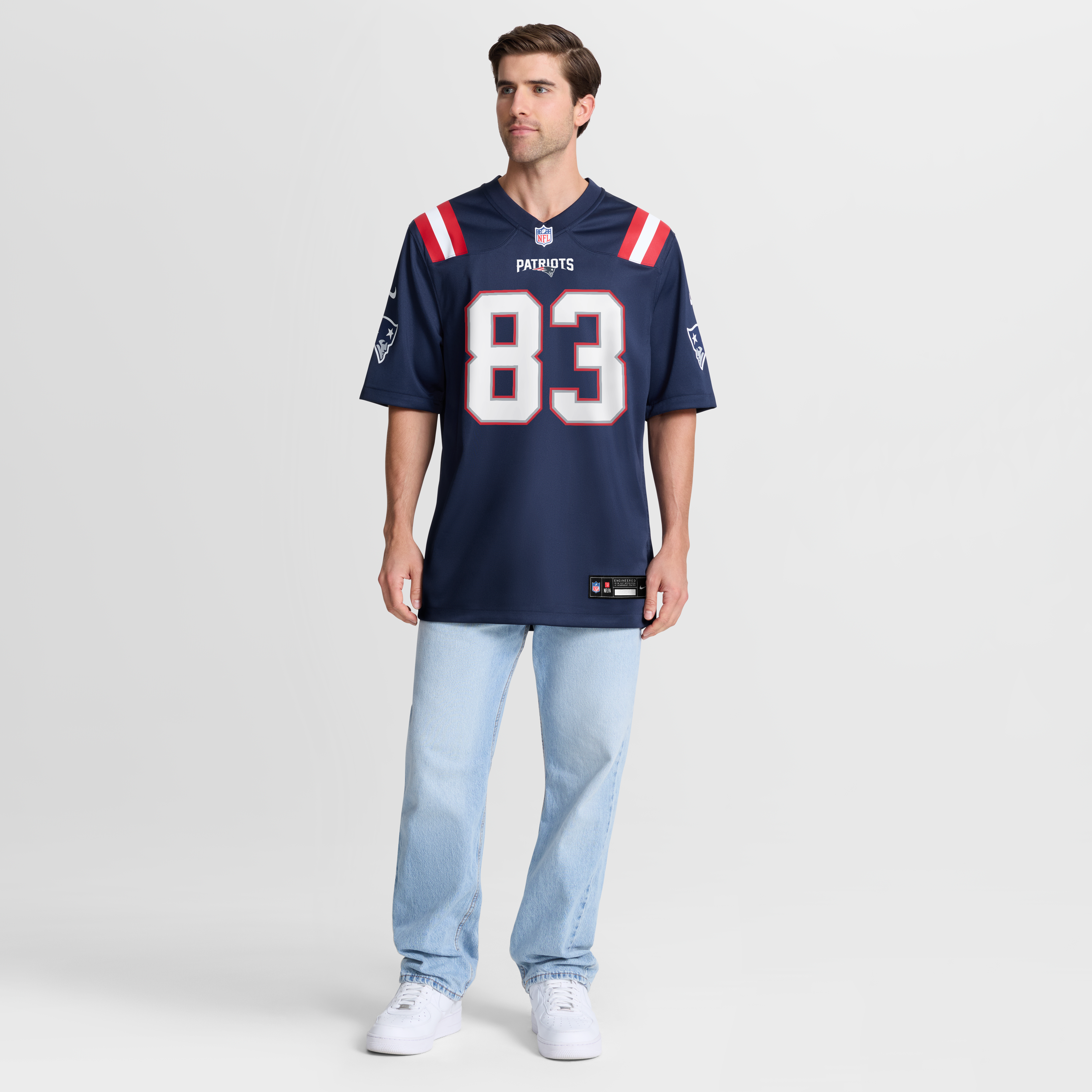 Men's Nike Kyle Dixon Navy New England Patriots Team Game Jersey