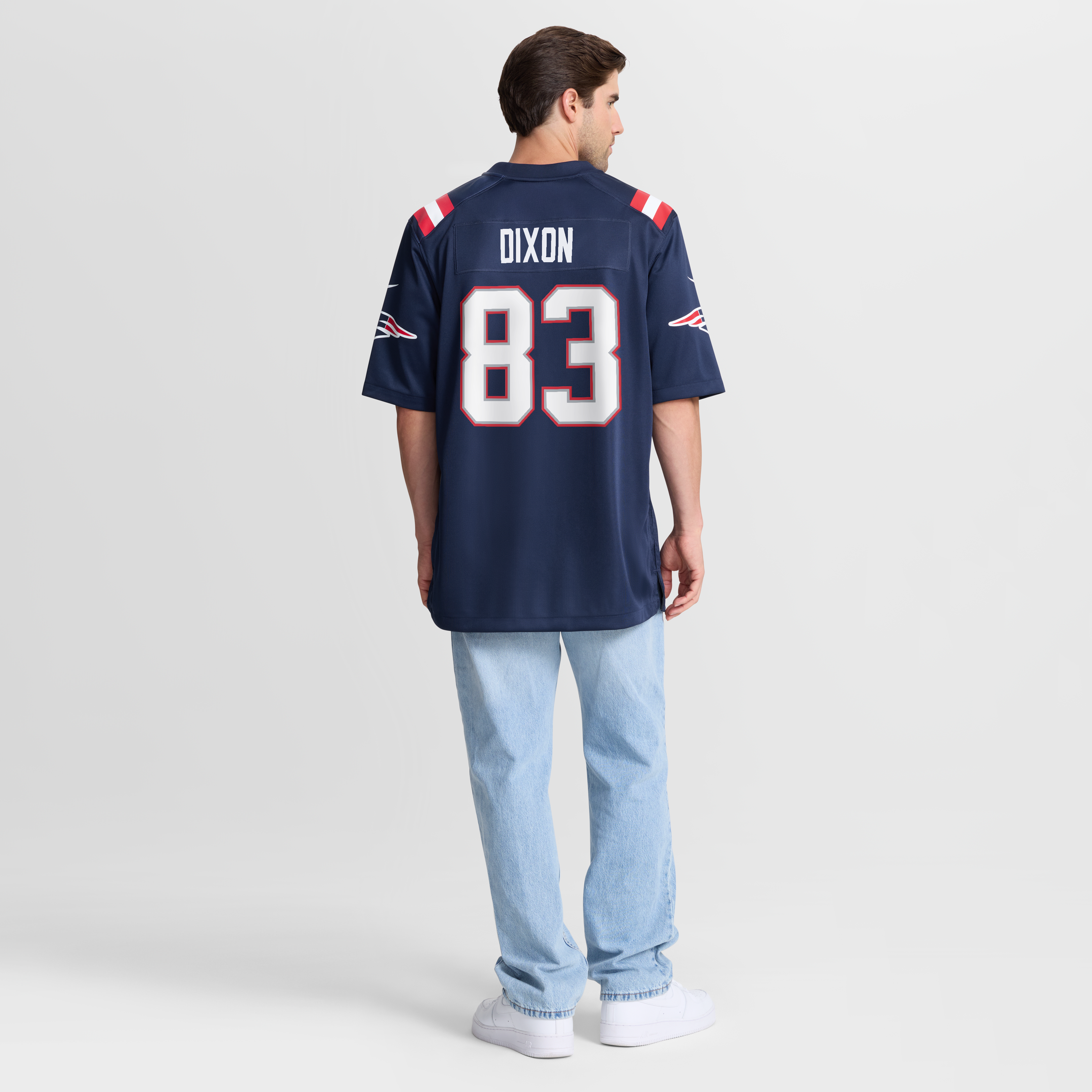 Men's Nike Kyle Dixon Navy New England Patriots Team Game Jersey