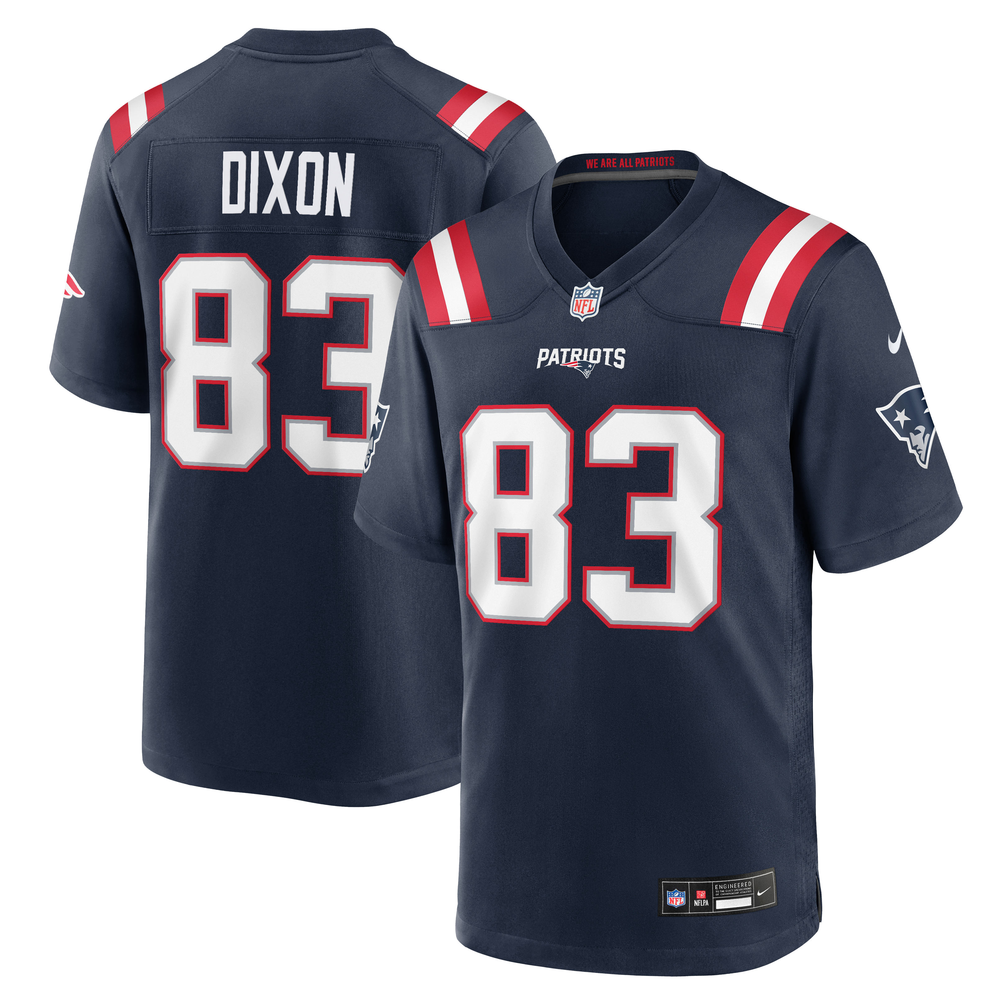 Men's Nike Kyle Dixon Navy New England Patriots Team Game Jersey